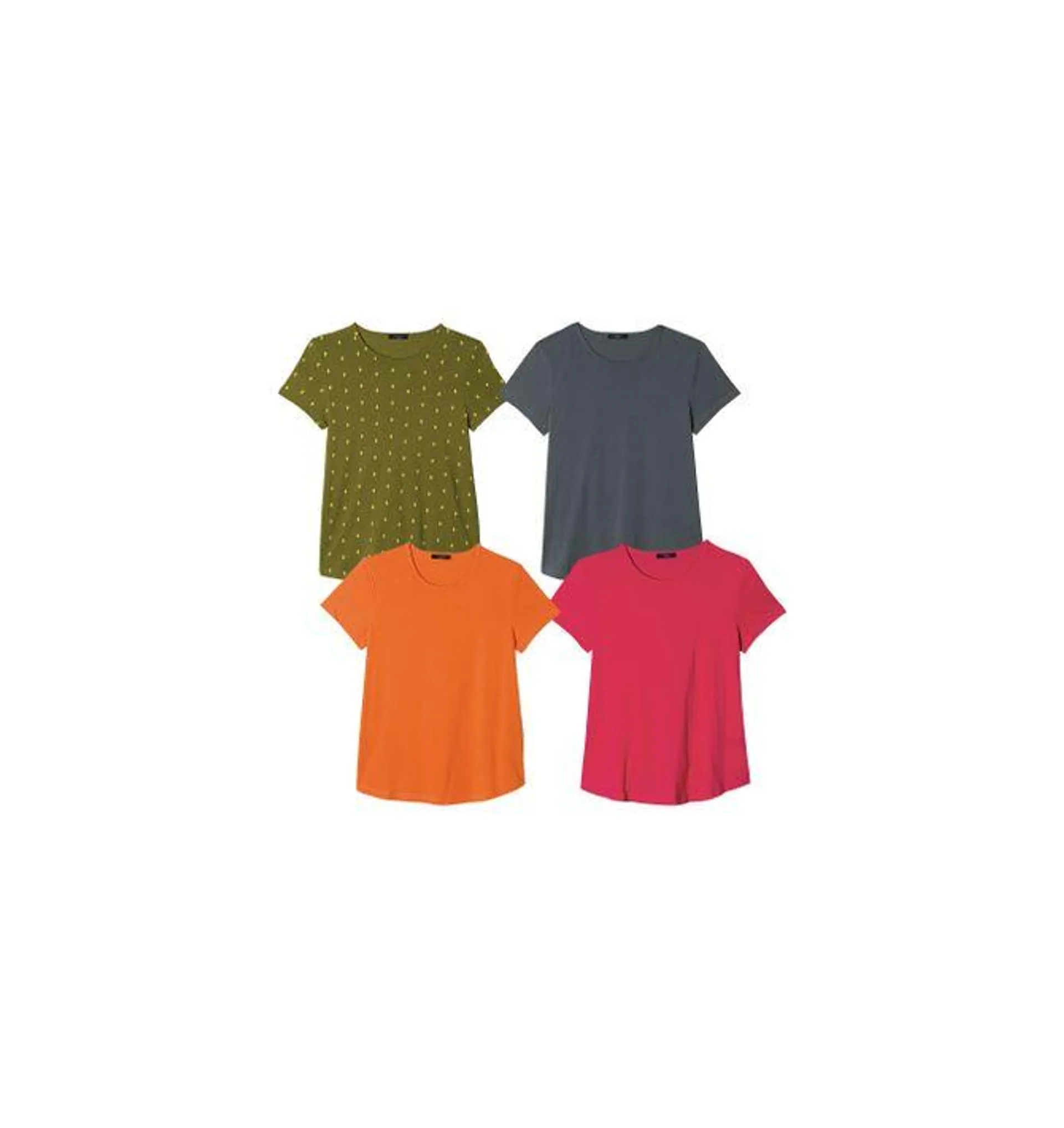 4 Pack Fashion Tees - 3X (26W-28W)