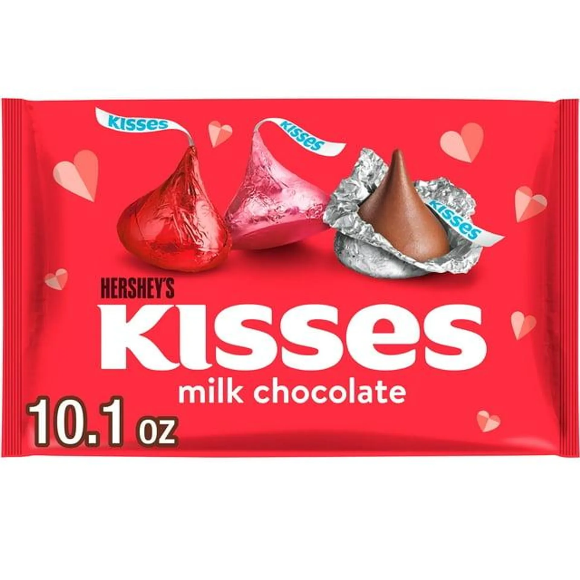 Hershey's Kisses Milk Chocolate Valentine's Candy, Bag 10.1 oz