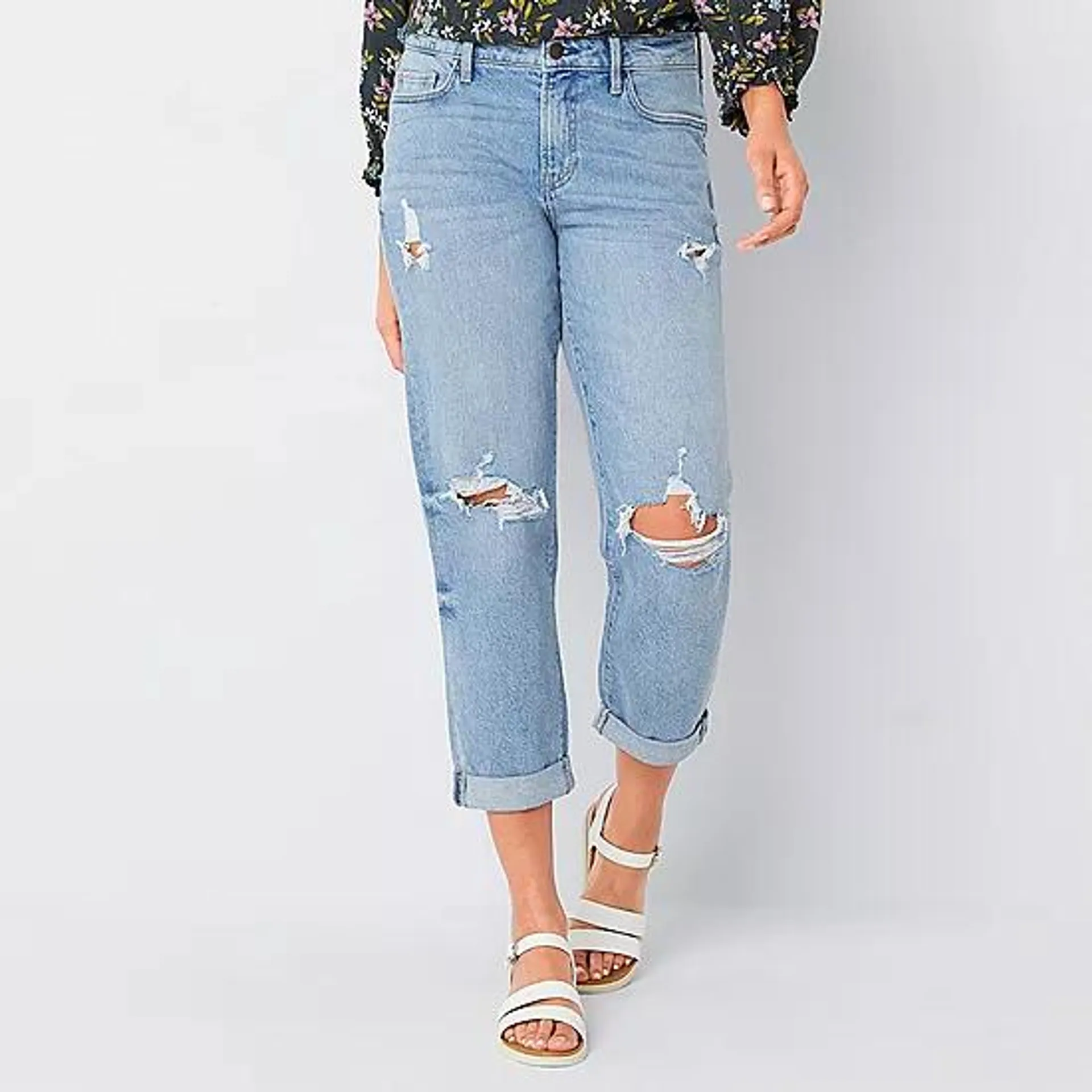 a.n.a Womens Mid Rise Boyfriend Jean