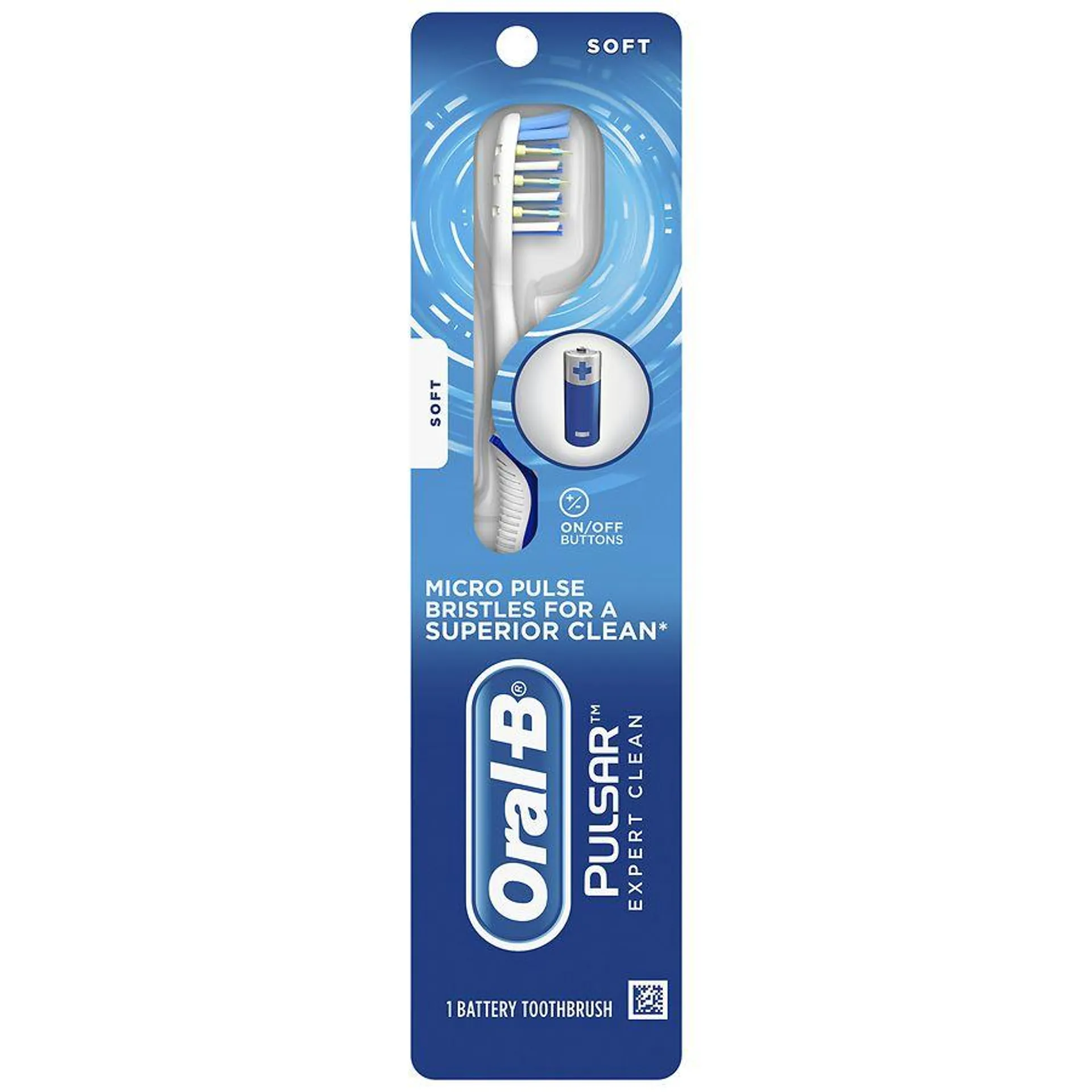 Pulsar Expert Clean Battery Powered Toothbrush Regular Regular