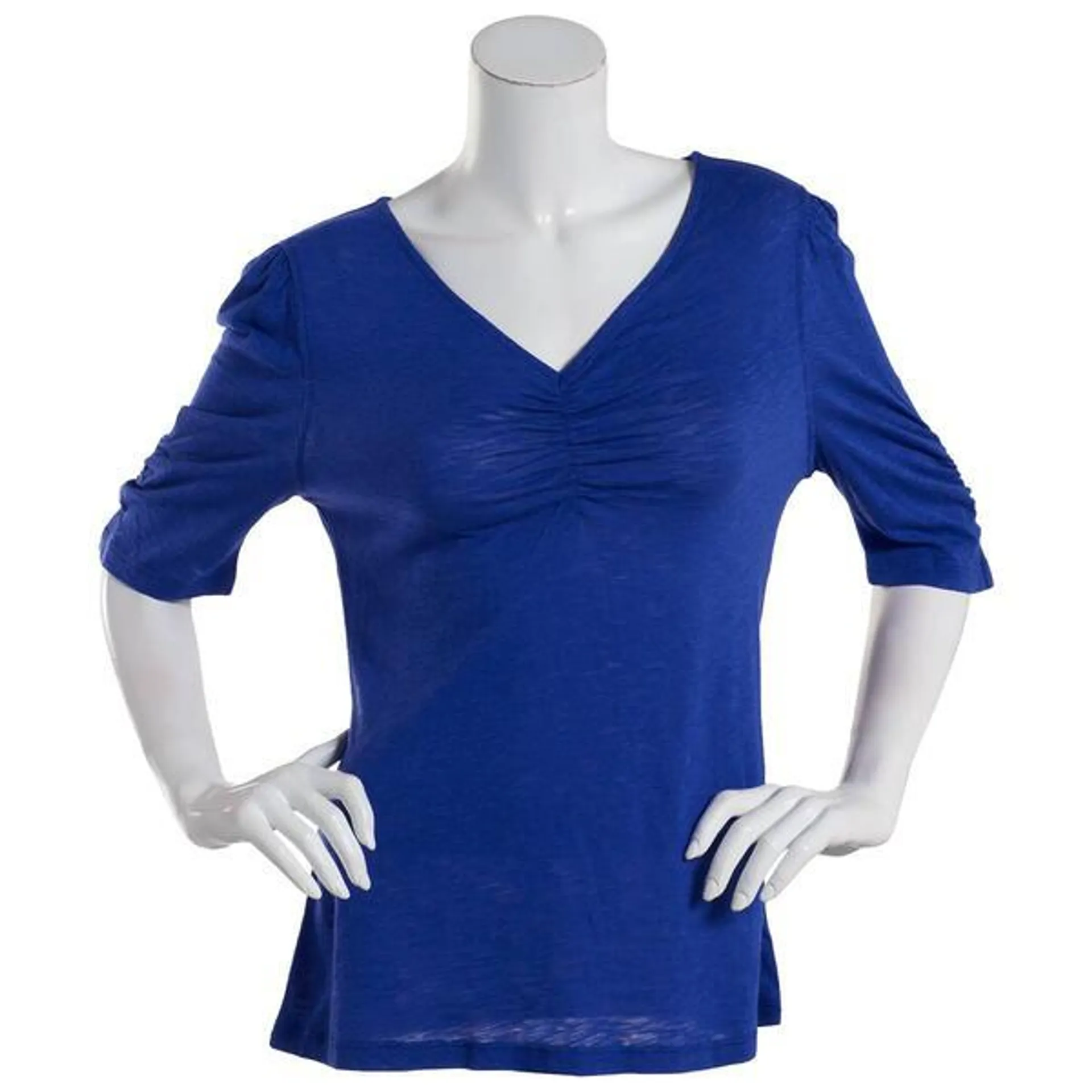 Womens Philosophy Cinched Elbow Sleeve Tee