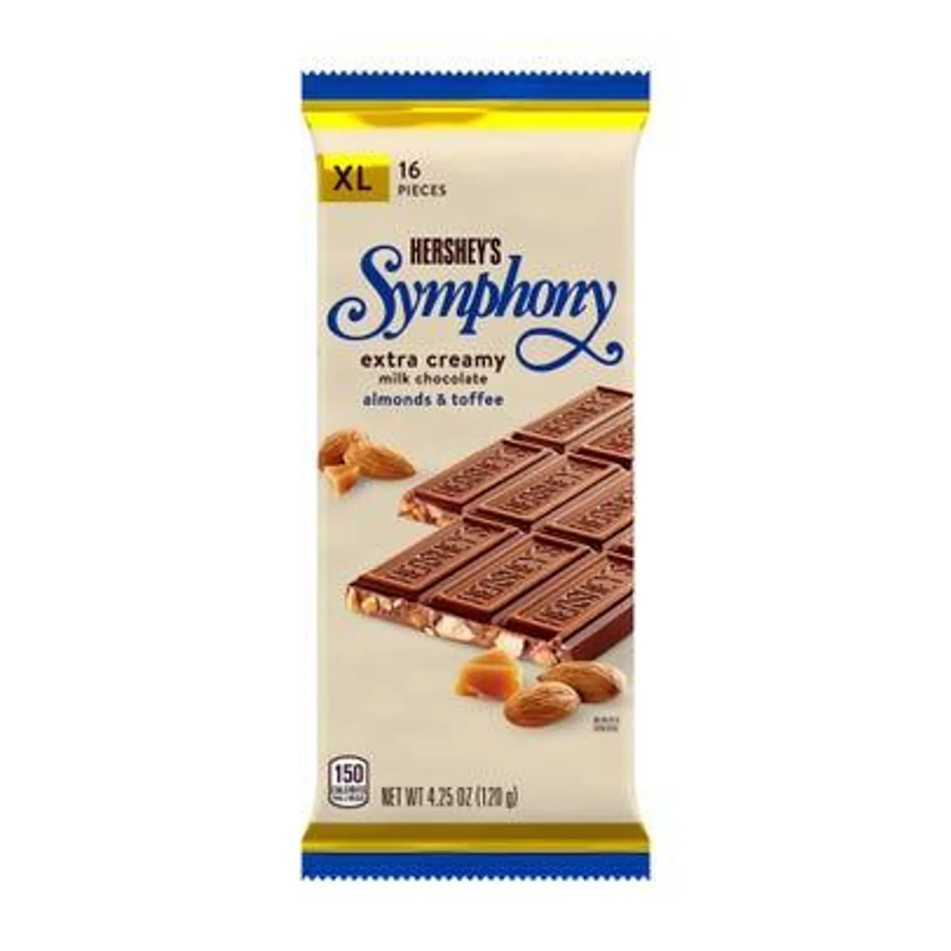 Hershey's Symphony Milk Chocolate Candy Bar - Almonds and Toffee XL, 4.25 oz