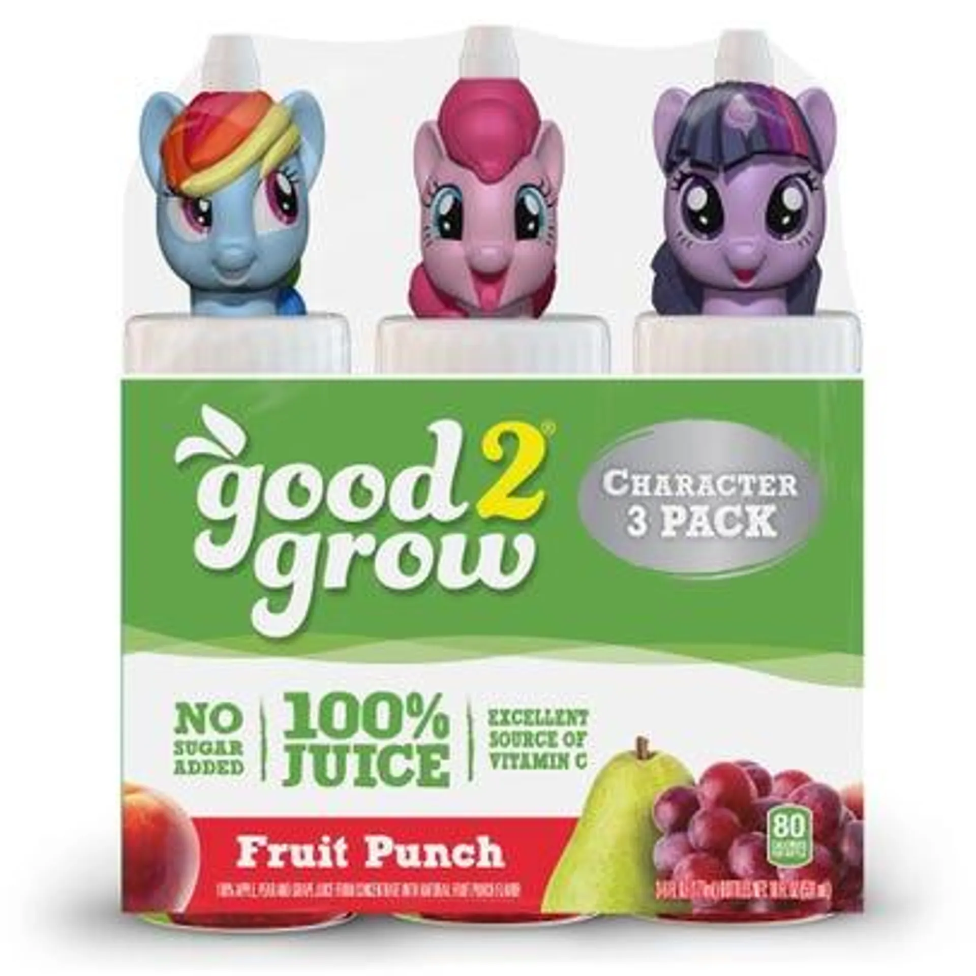 Good2Grow 100% Fruit Punch Juice, Assorted Character Tops, 6 oz - 3 ct