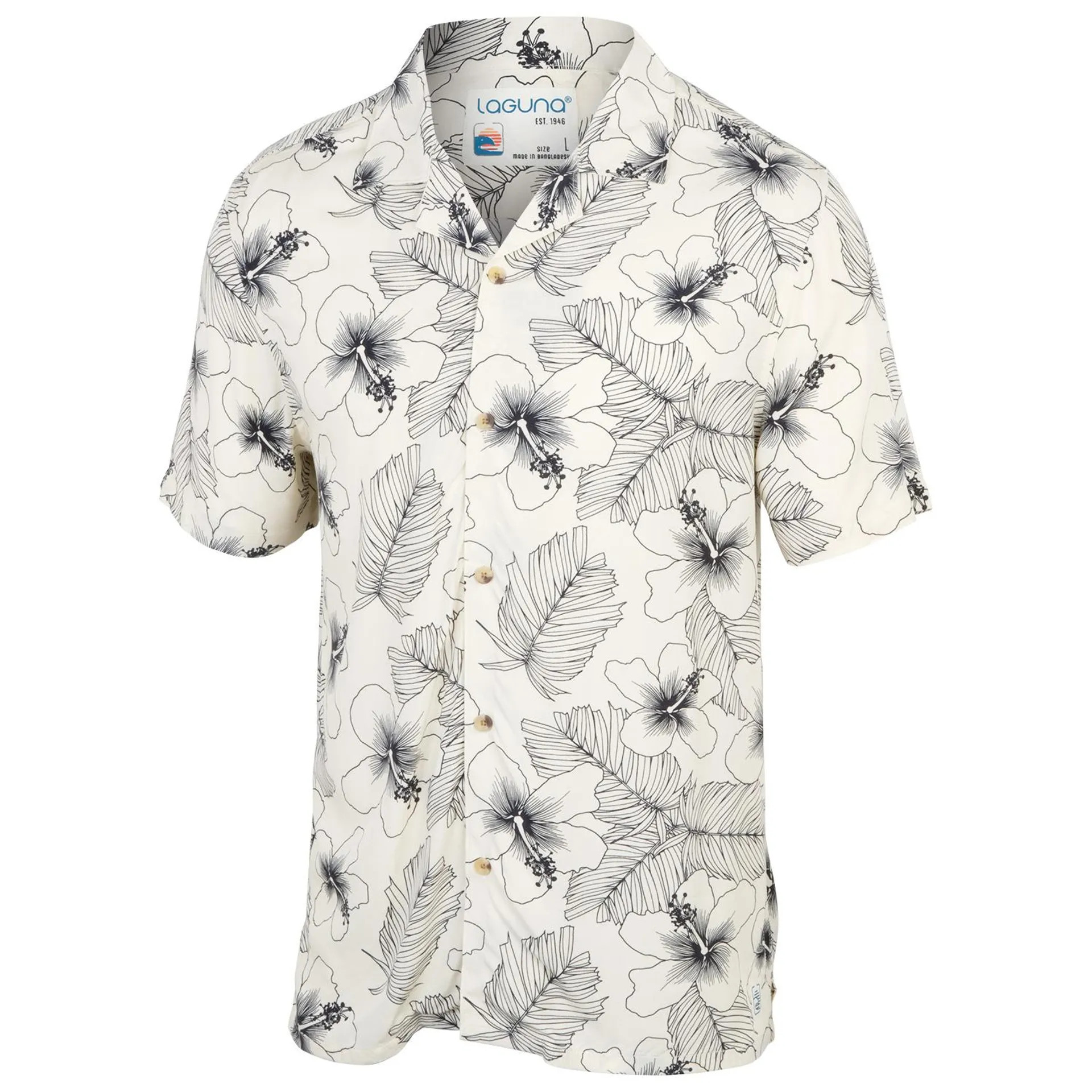 Laguna Men's Hibiscus Camp Collar Shirt