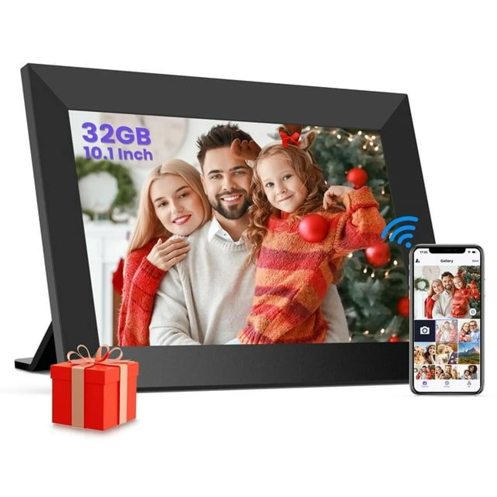 GIROOL WiFi Digital Picture Frame, 10.1" Digital Photo Frames,Smart IPS Touch Screen Photo Frame, Built-in 32GB Memory, Share Instant Photo from Anywhere , Supports Micro SD Card, Best Gift Choice