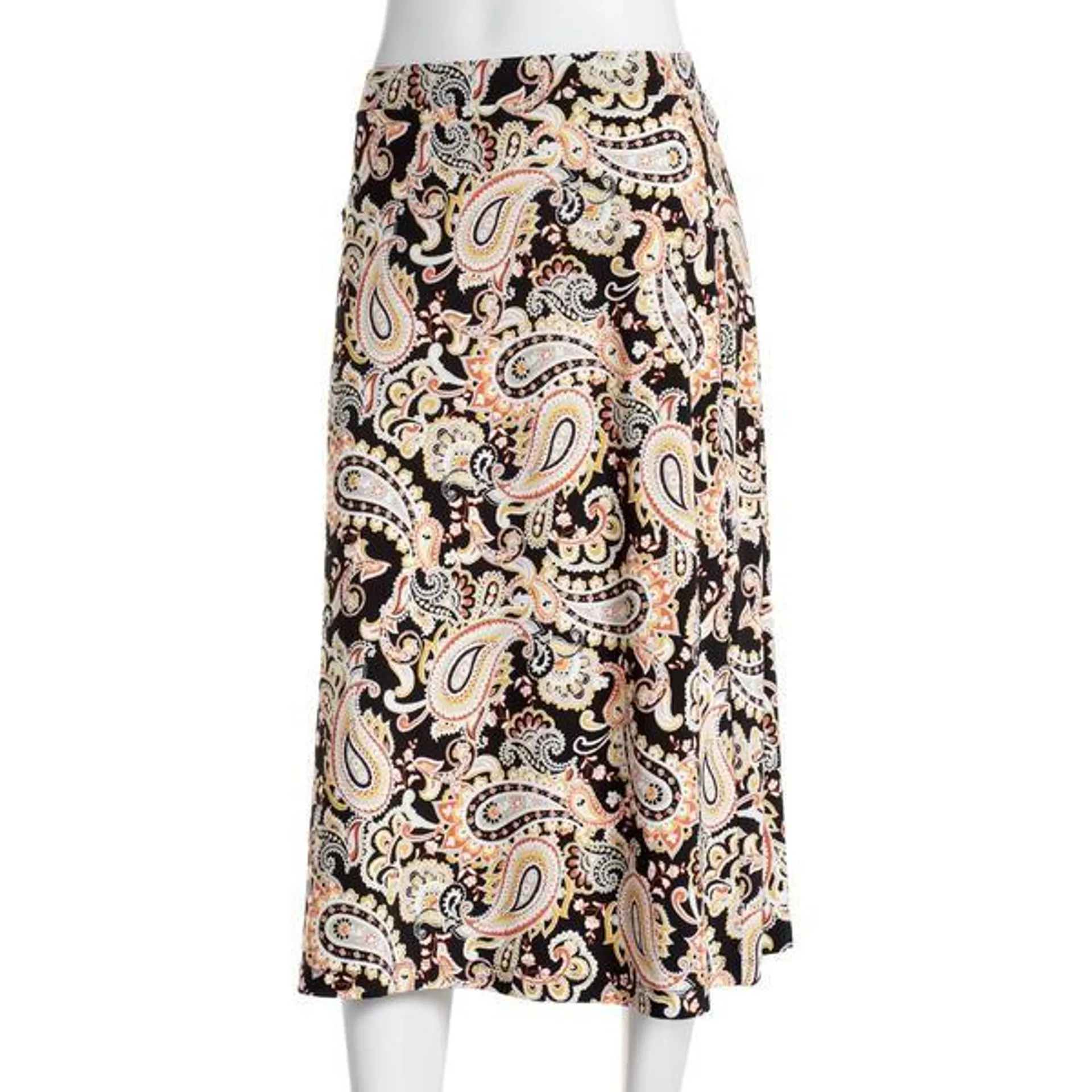 Womens Kasper Paisley Midi Flared Skirt