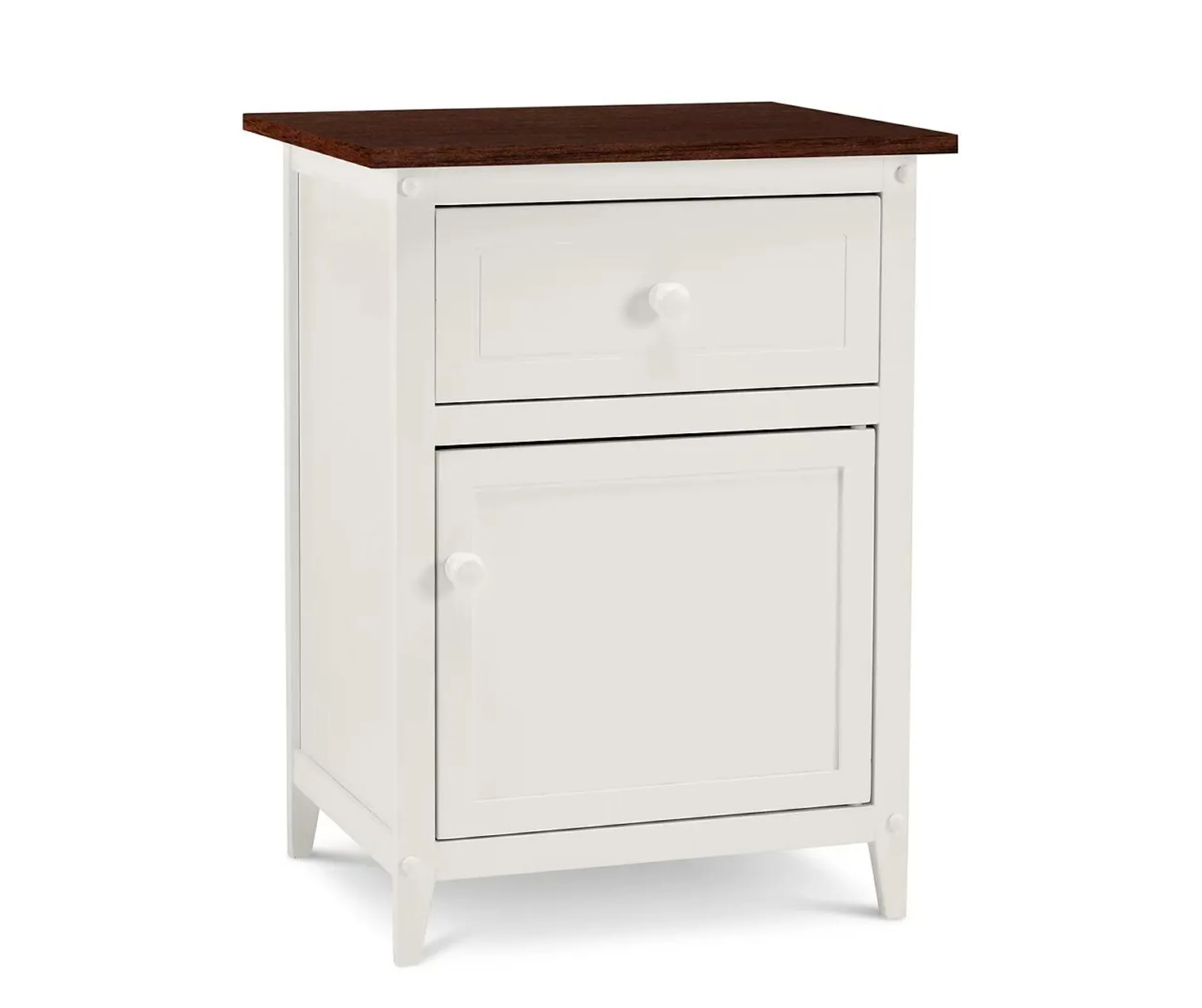 Walnut & White Nightstand