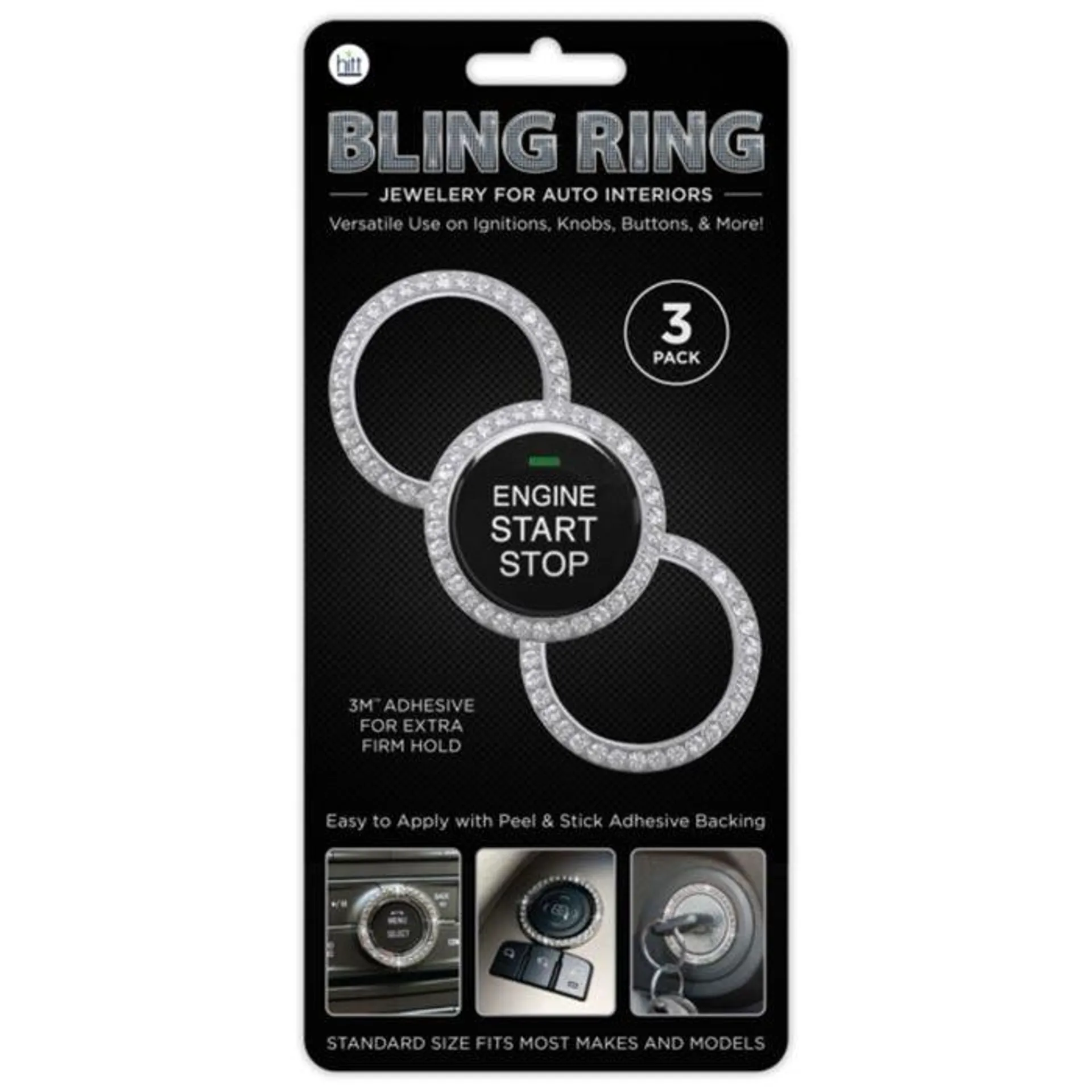 Hitt Brands Automotive Bling Ring 3 Pack