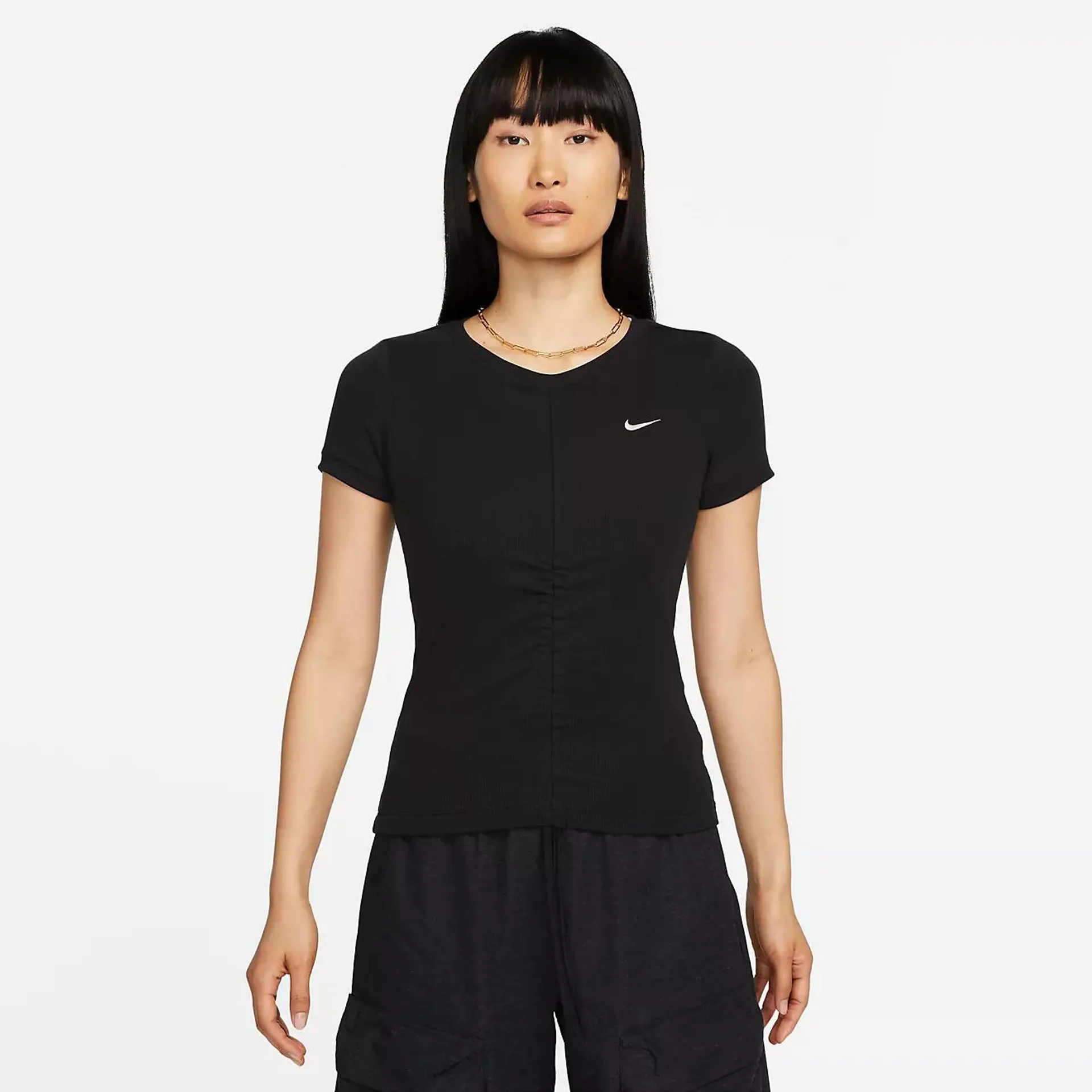 Nike Women's Sportswear Essentials Ribbed Mod Cropped Top