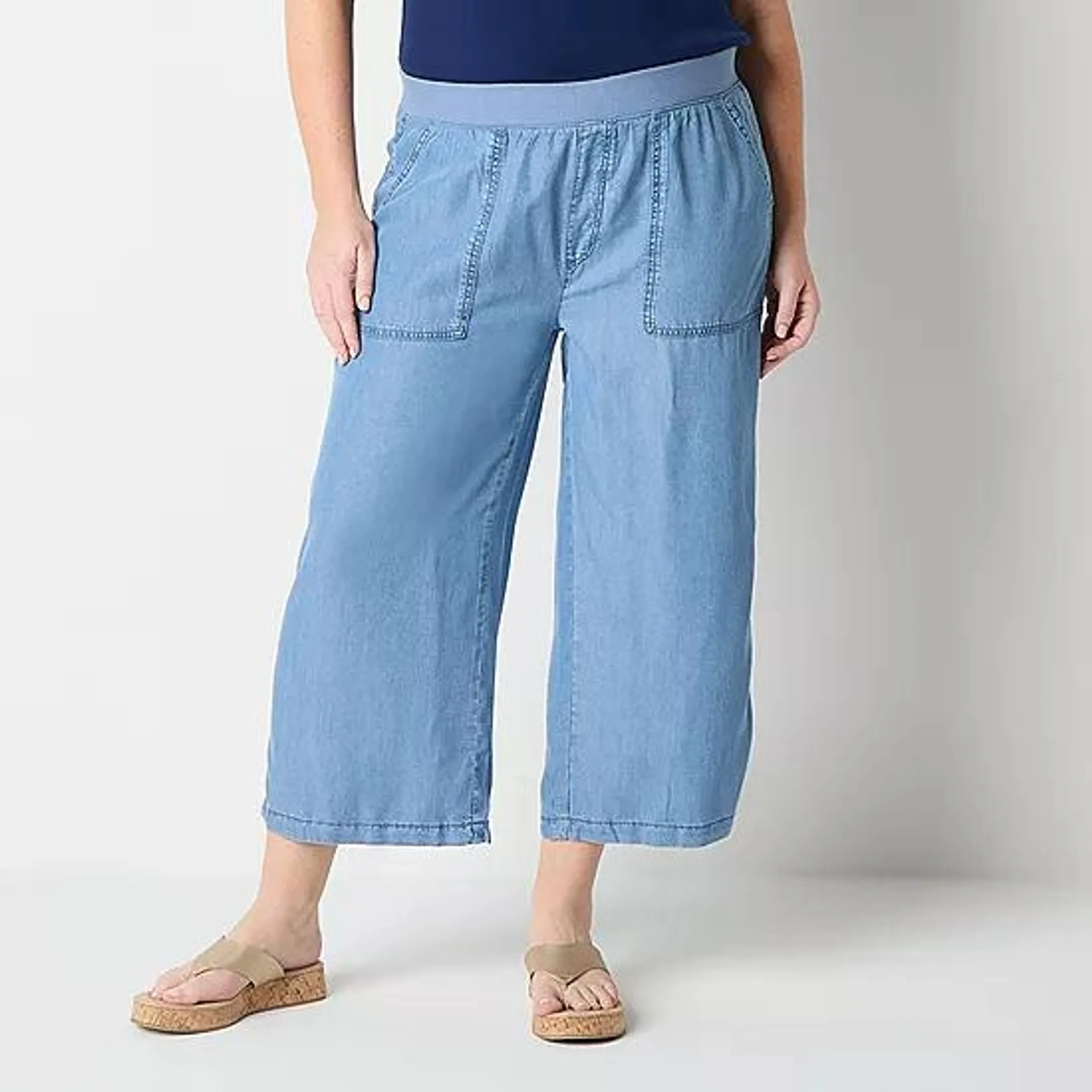 St. John's Bay Wide Leg High Rise Plus Capris