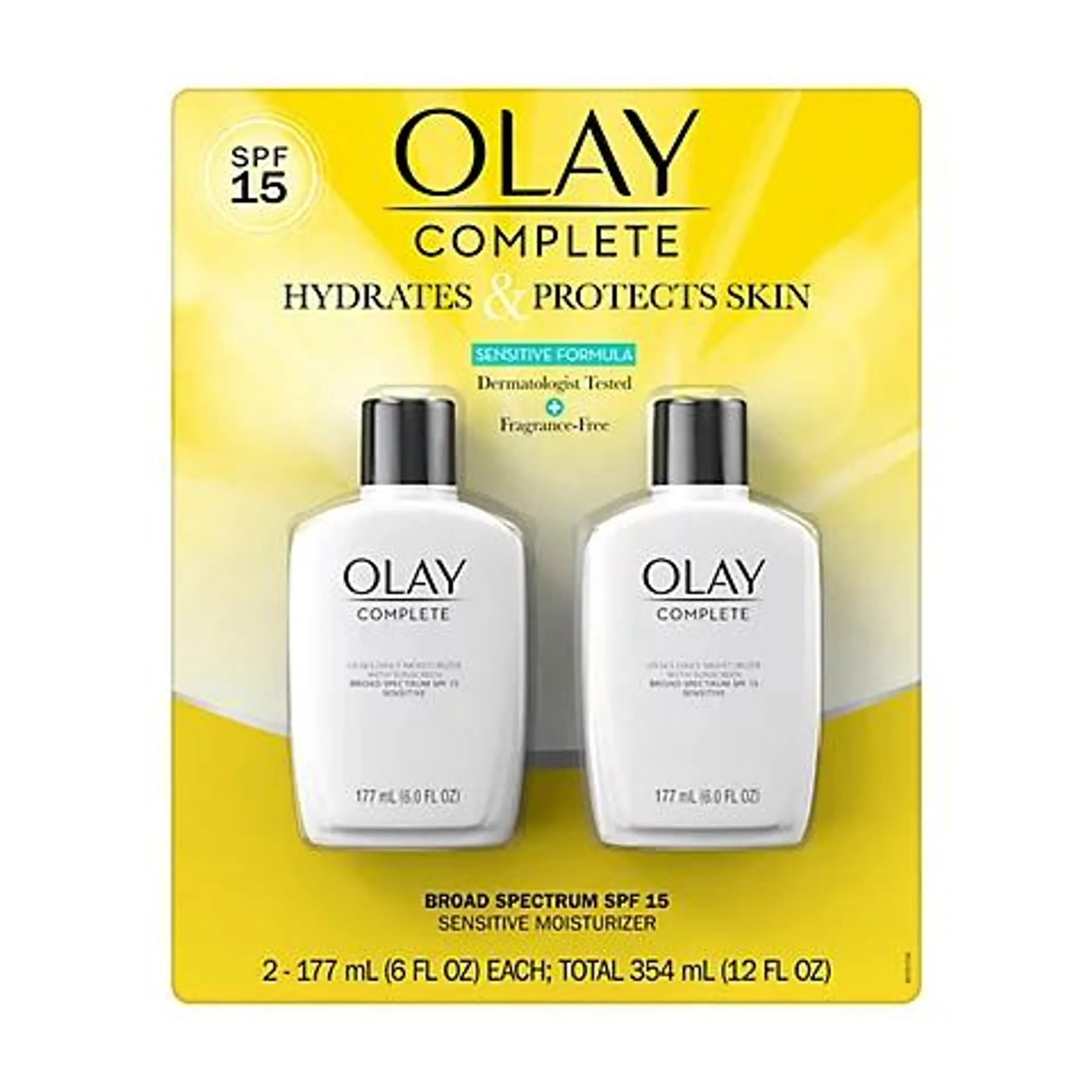 Olay Complete Sensitive Plus Face Moisturizer with SPF 15, 2 pk./6.0 oz.