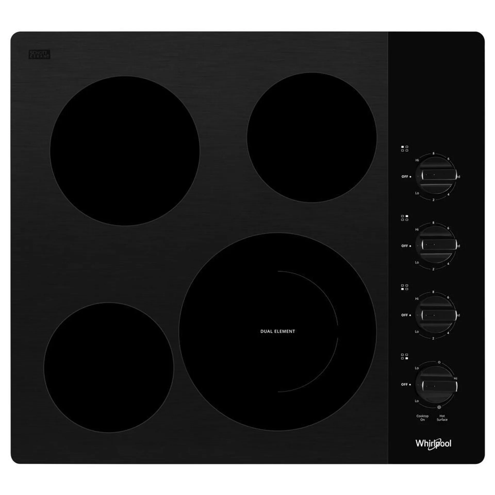 Whirlpool® 24" Black Electric Cooktop (Smooth Top)