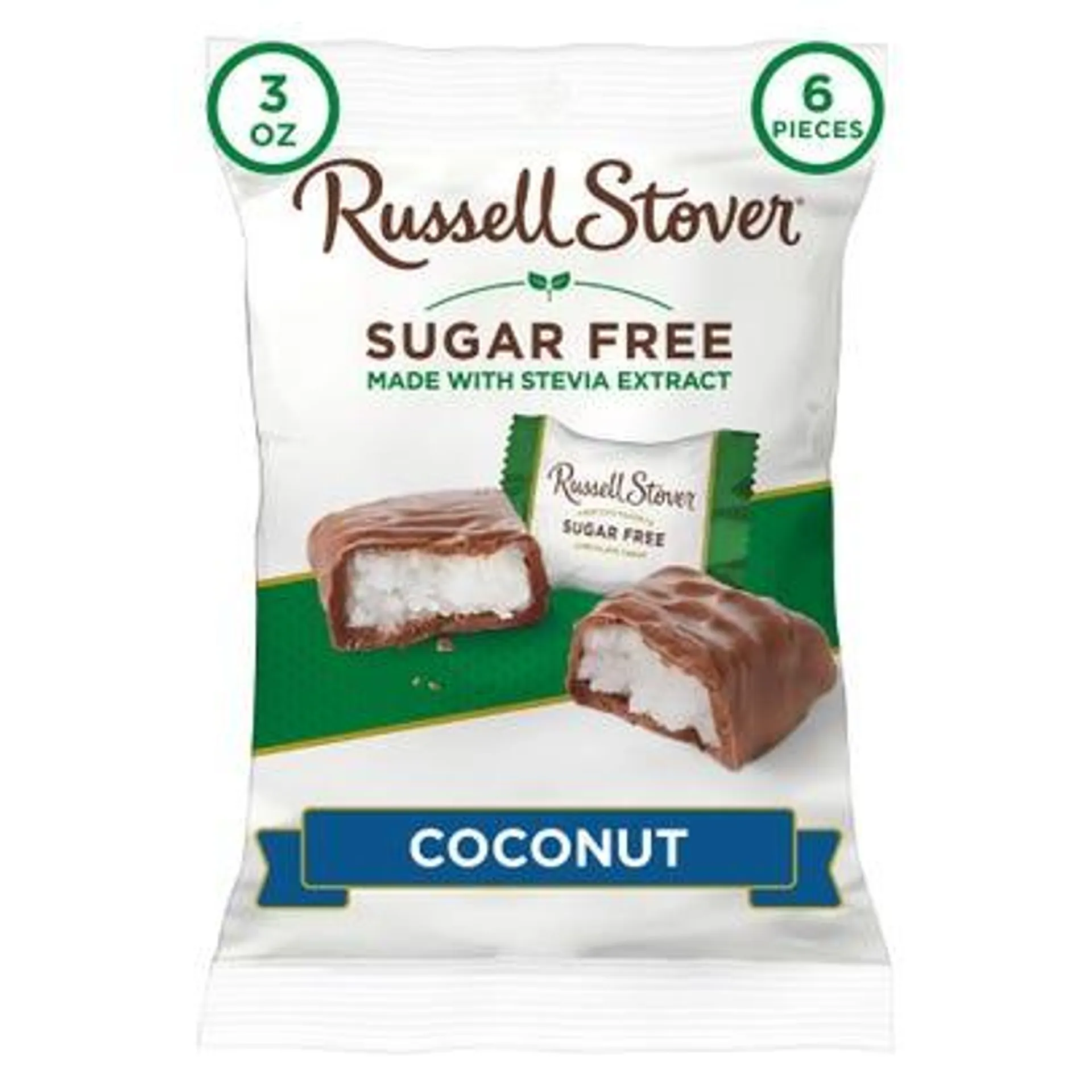 Russell Stover Sugar Free Coconut Chocolate Candy bag - 3 oz