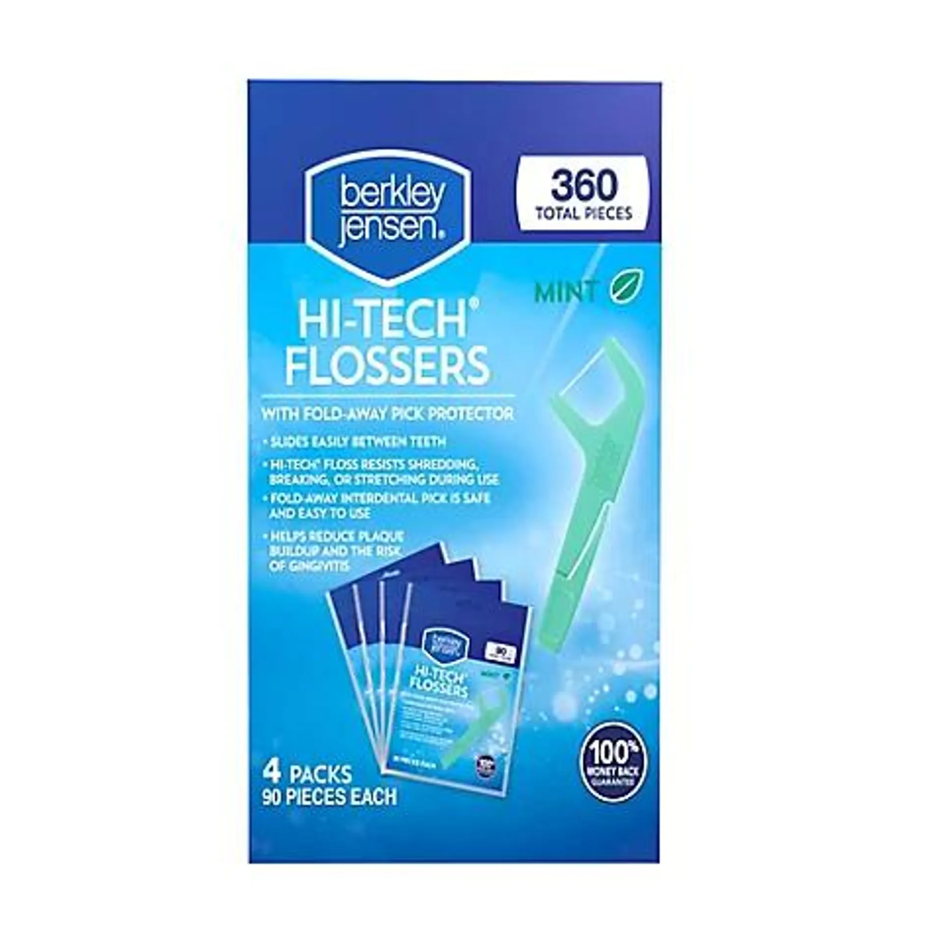 Berkley Jensen Mint Hi-Tech Flossers, 4 pk./90 ct.