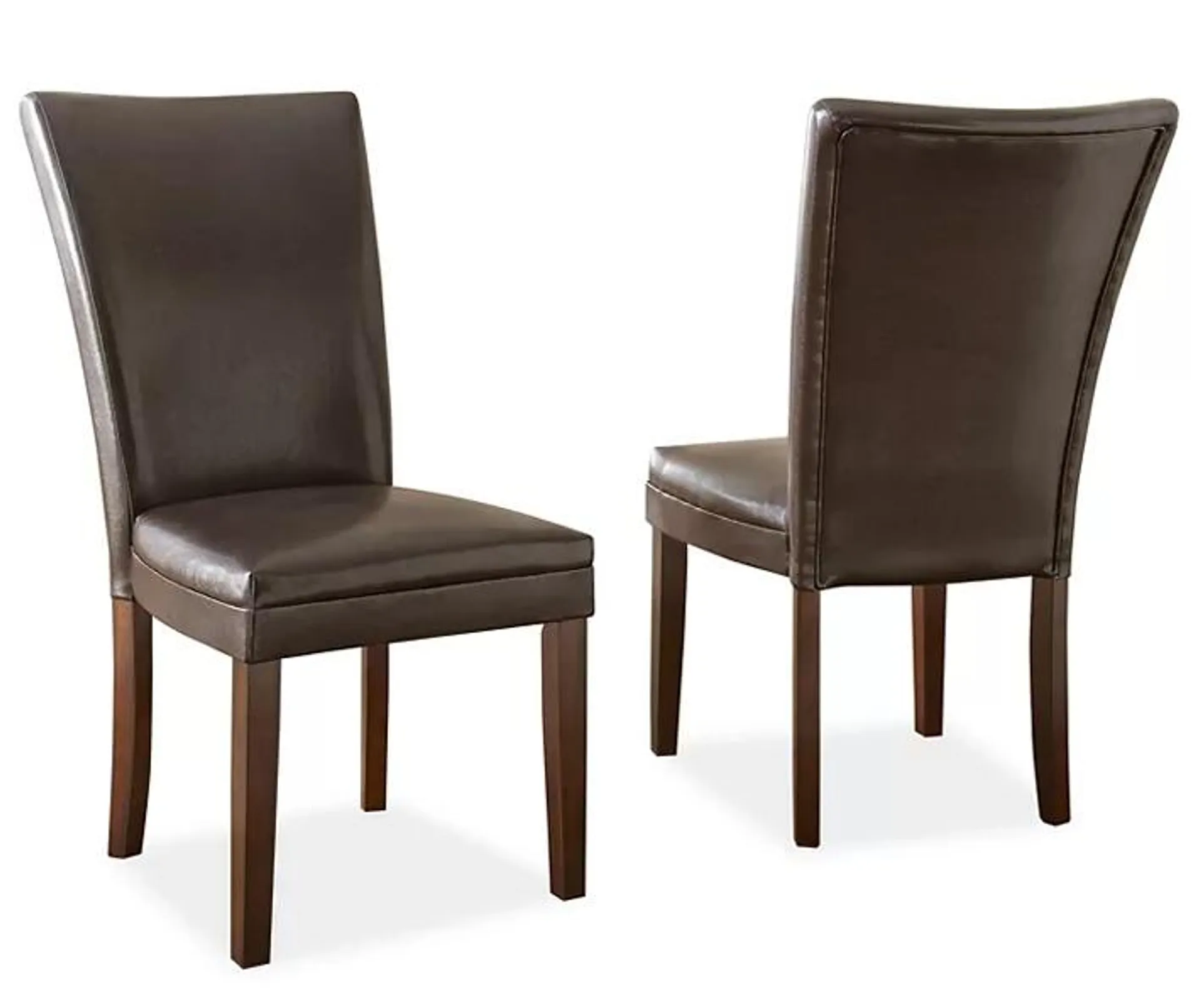 Hartford Brown Faux Leather Parsons Dining Chairs, 2-Pack