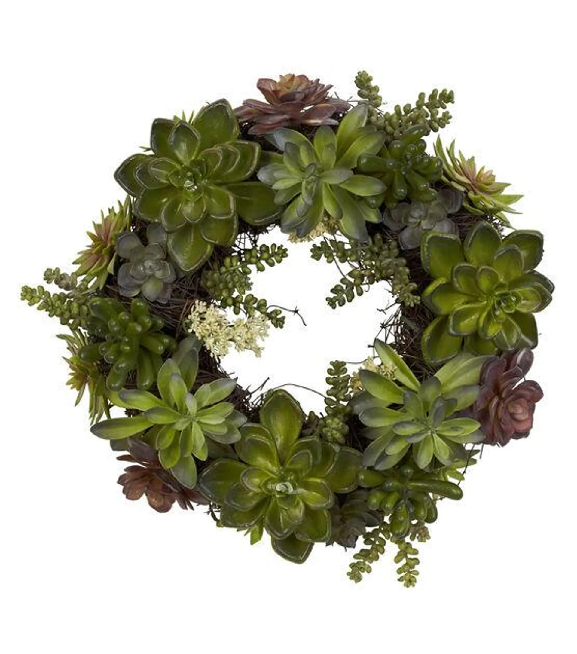 Nearly Natural 20" Succulent Wreath