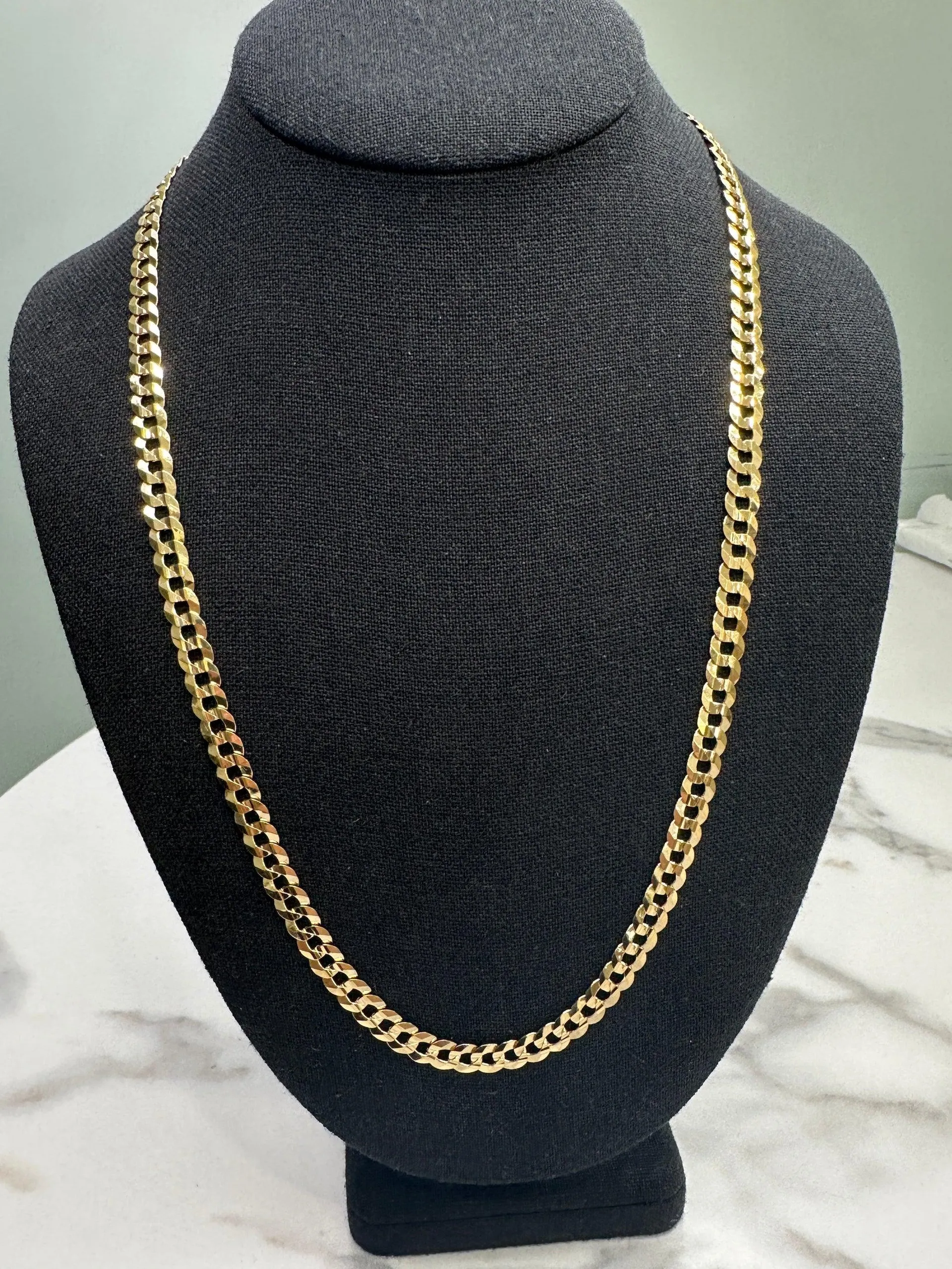 Solid Shiny Cut Chain 14K 28.4g