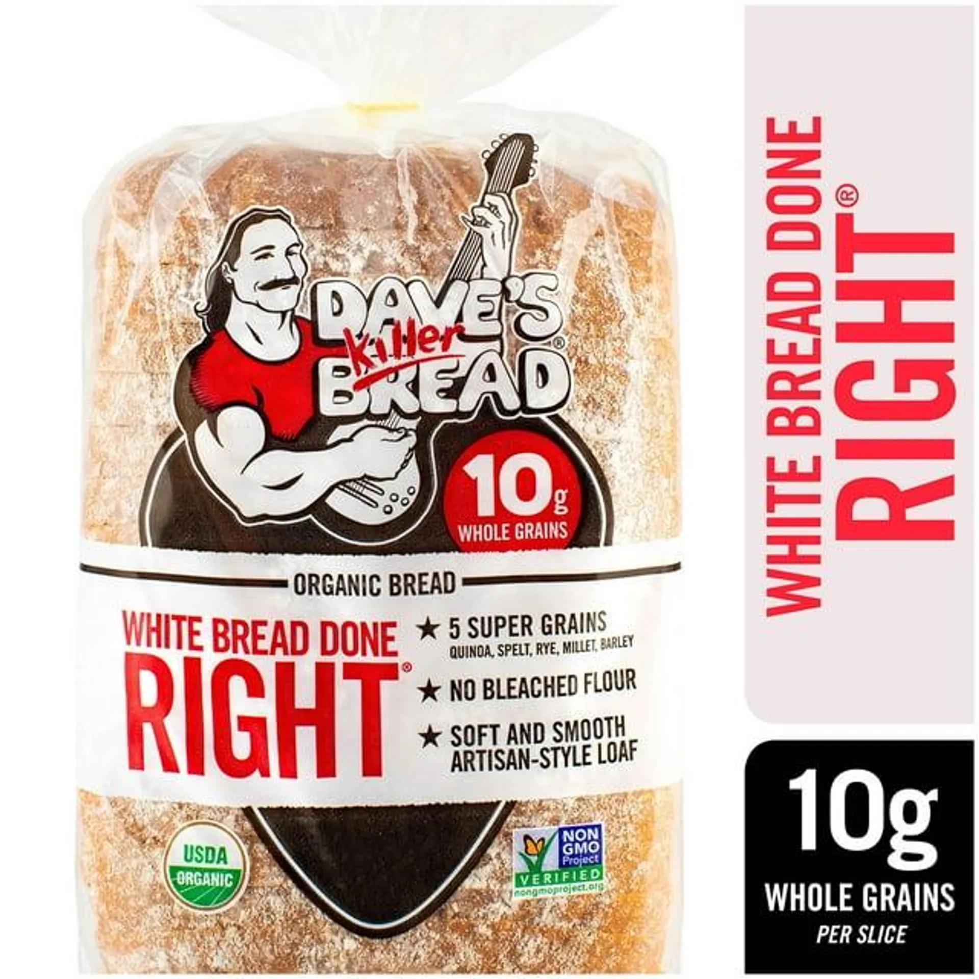 Dave's Killer Bread White Bread Done Right Organic Bread Loaf, 24 oz, Shelf-Stable (24 oz)