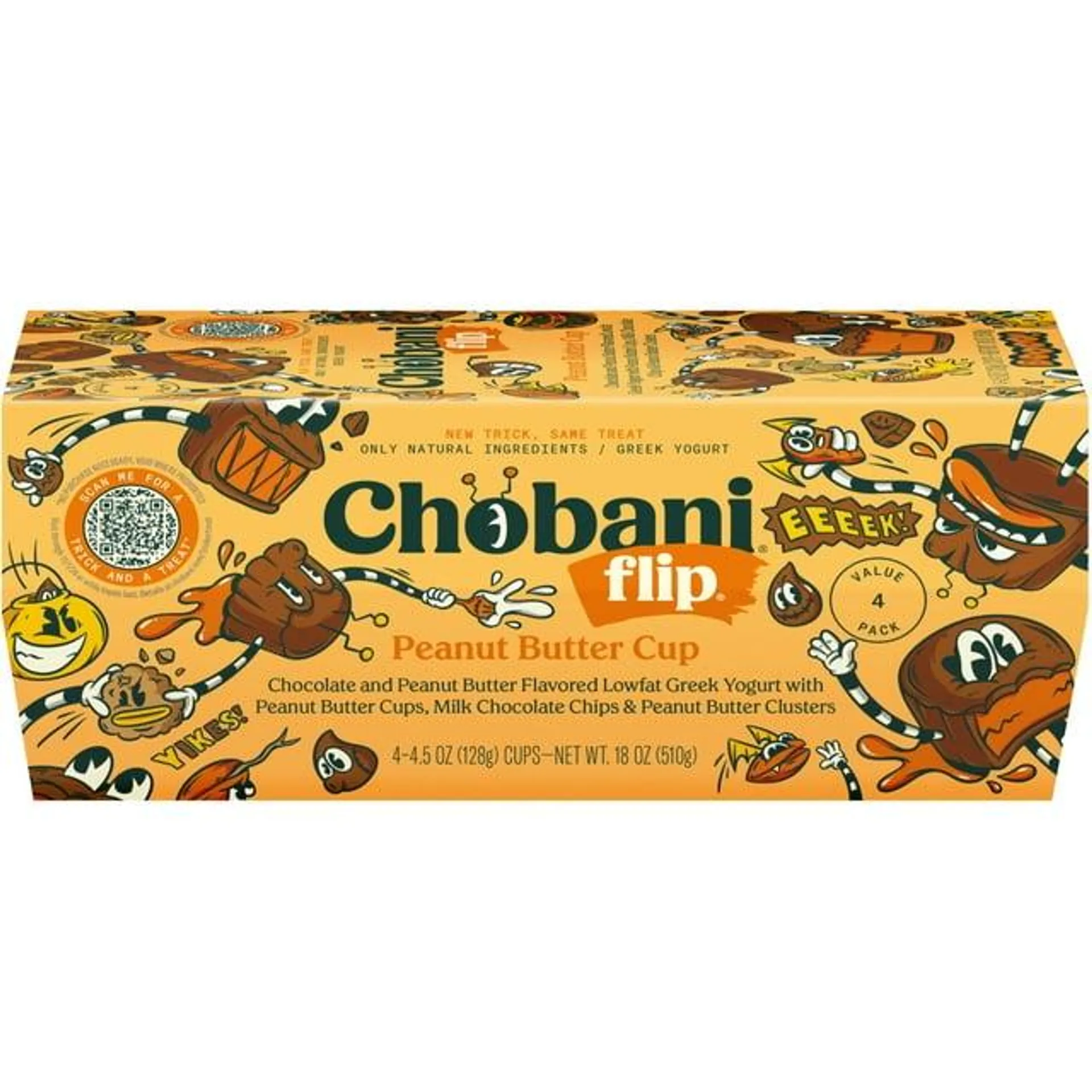 Chobani Non-Fat Greek Yogurt, Peanut Butter Cup 4PK Cup