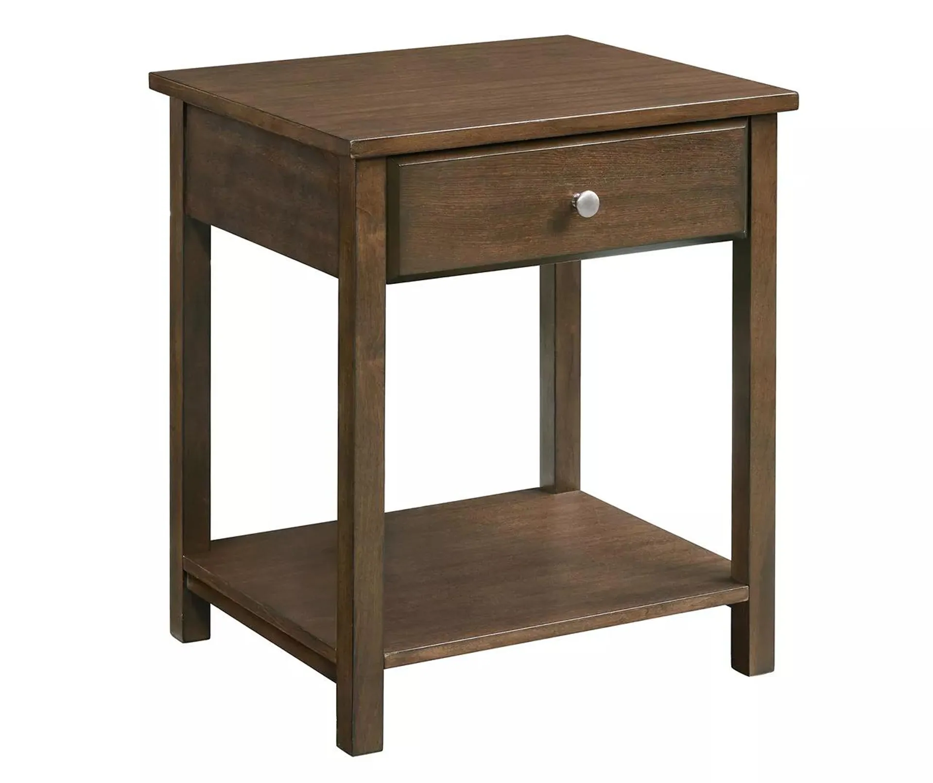 Walnut Nightstand with USB Ports & Power Outlets