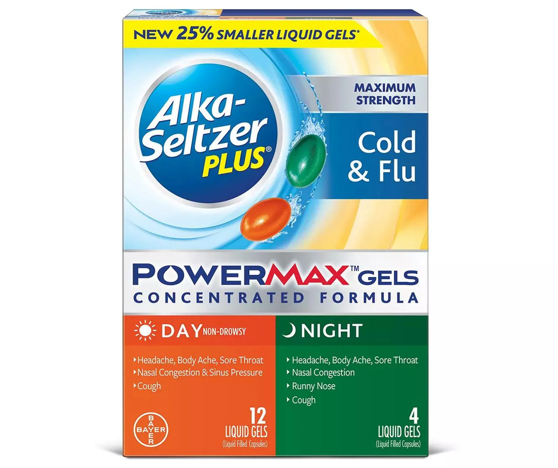 PowerMax Day/Night Cold and Flu Relief Liquid Gels, 16-Count