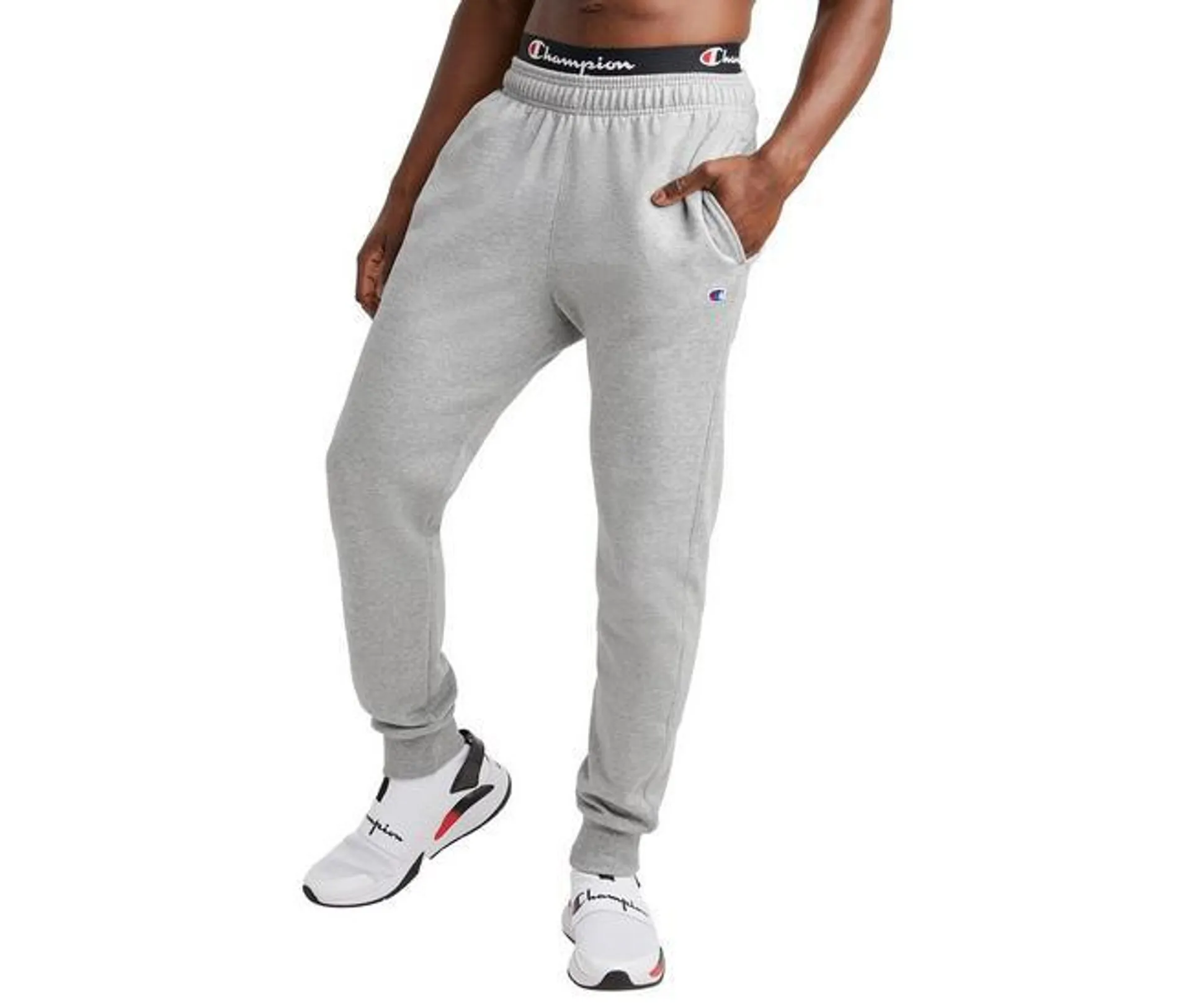 Mens Solid Powerblend Fleece Jogger Pants