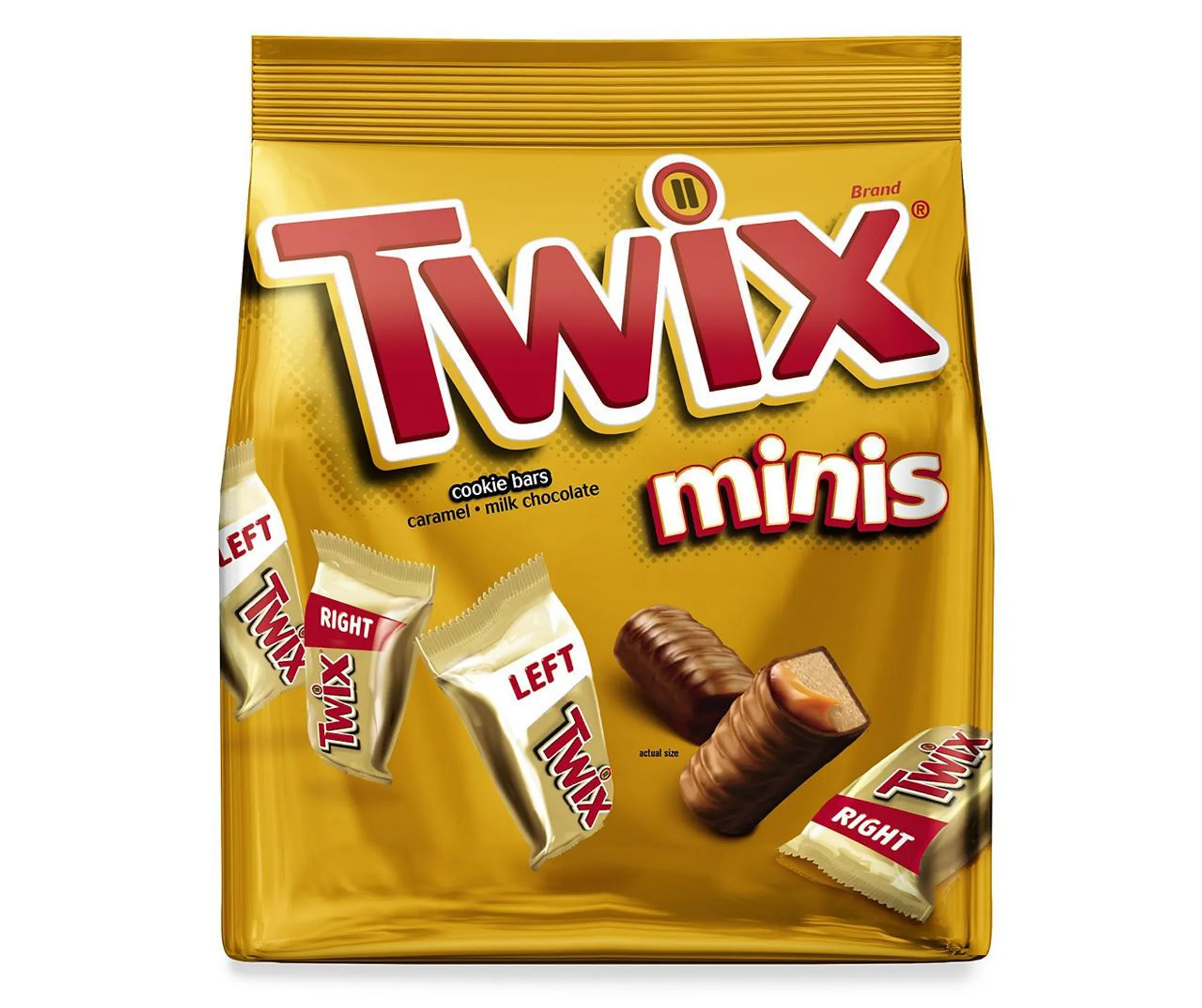 TWIX Caramel Minis Size Chocolate Cookie Bar Candy Bag, 9.7 oz