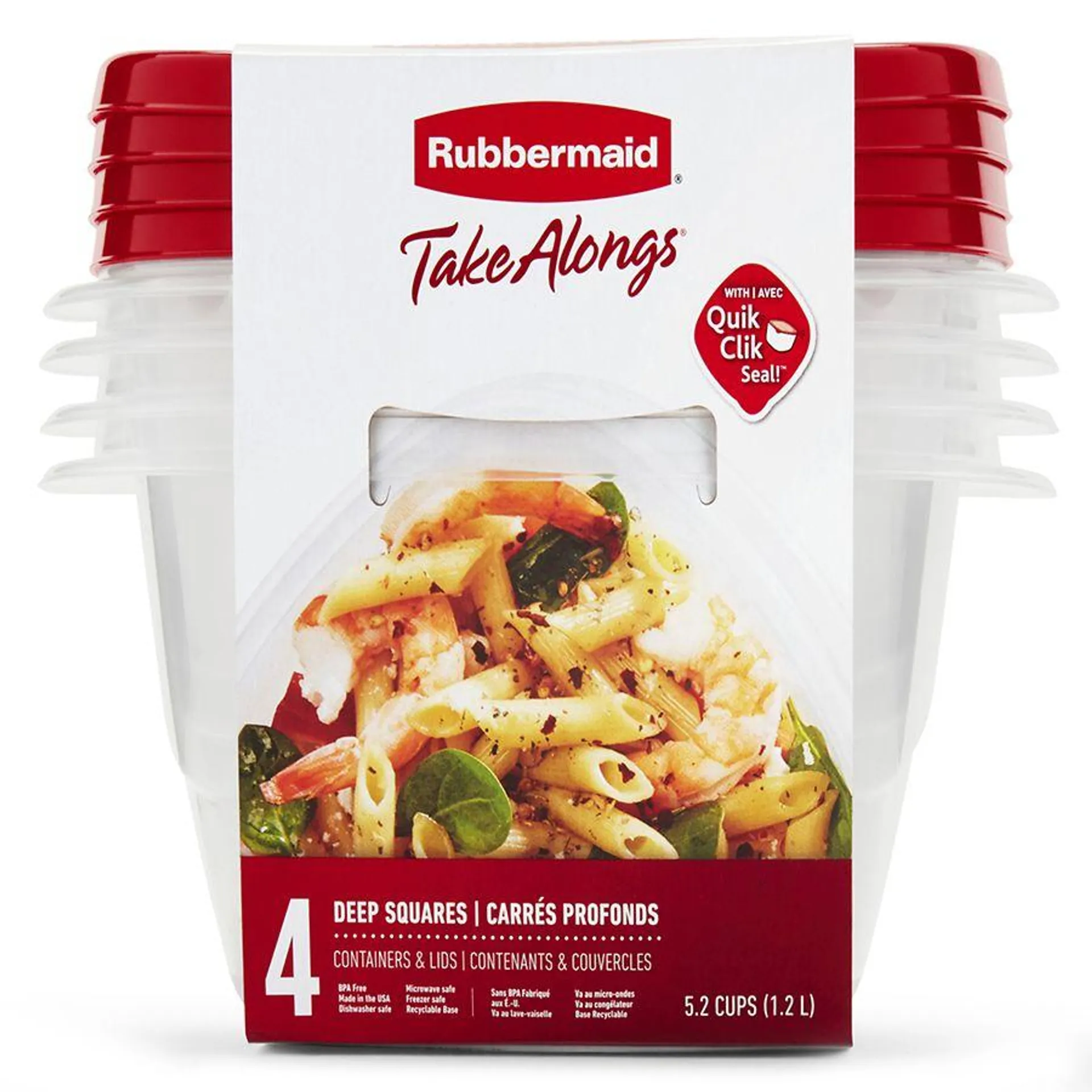 Rubbermaid TakeAlongs Deep Square 5.2 Cup, 4.0 ea