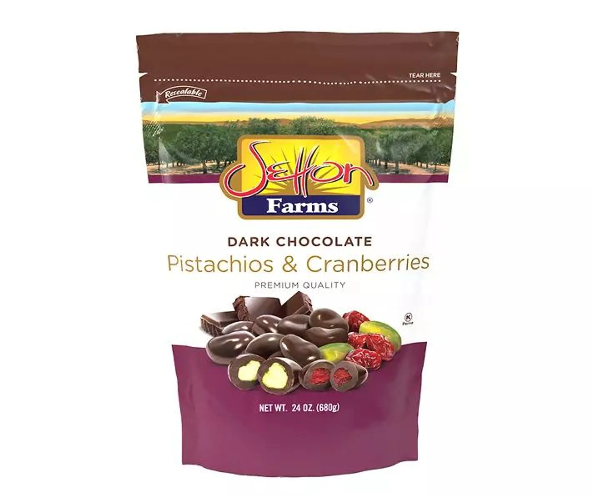 Dark Chocolate Pistachios & Cranberries, 24 Oz.