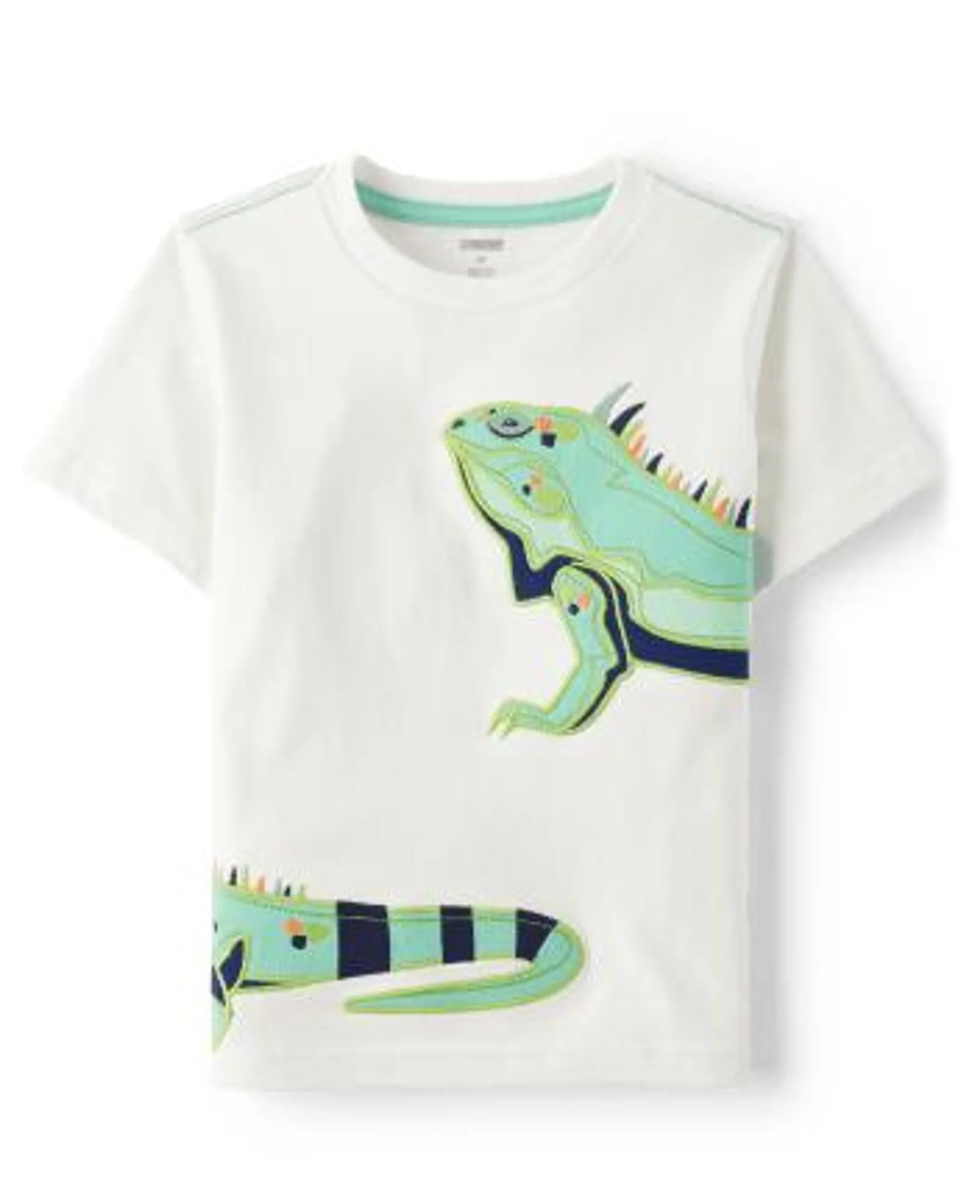 Boys Embroidered Iguana Top - Little Classics - simplywht