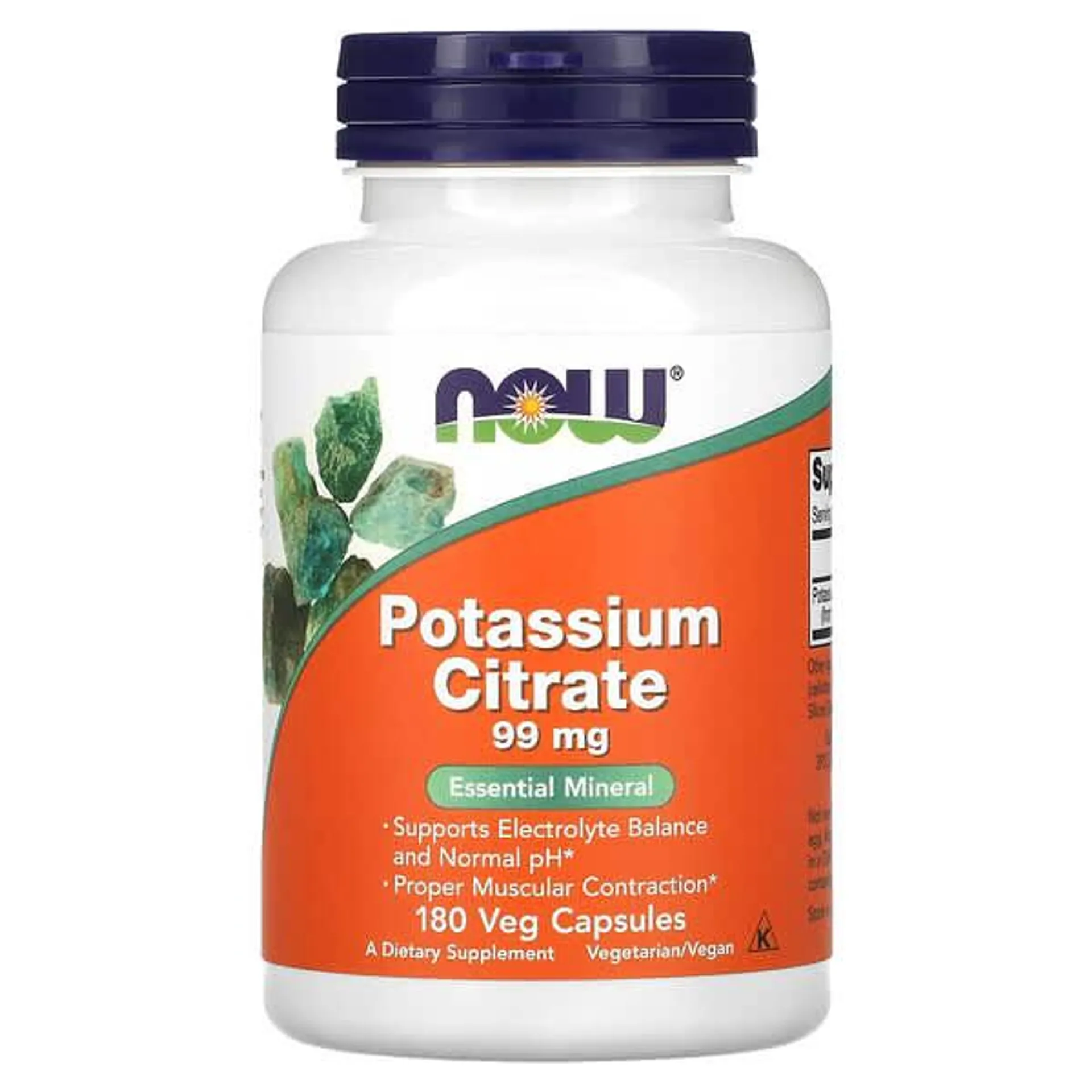 NOW Foods, Potassium Citrate, 99 mg, 180 Veg Capsules