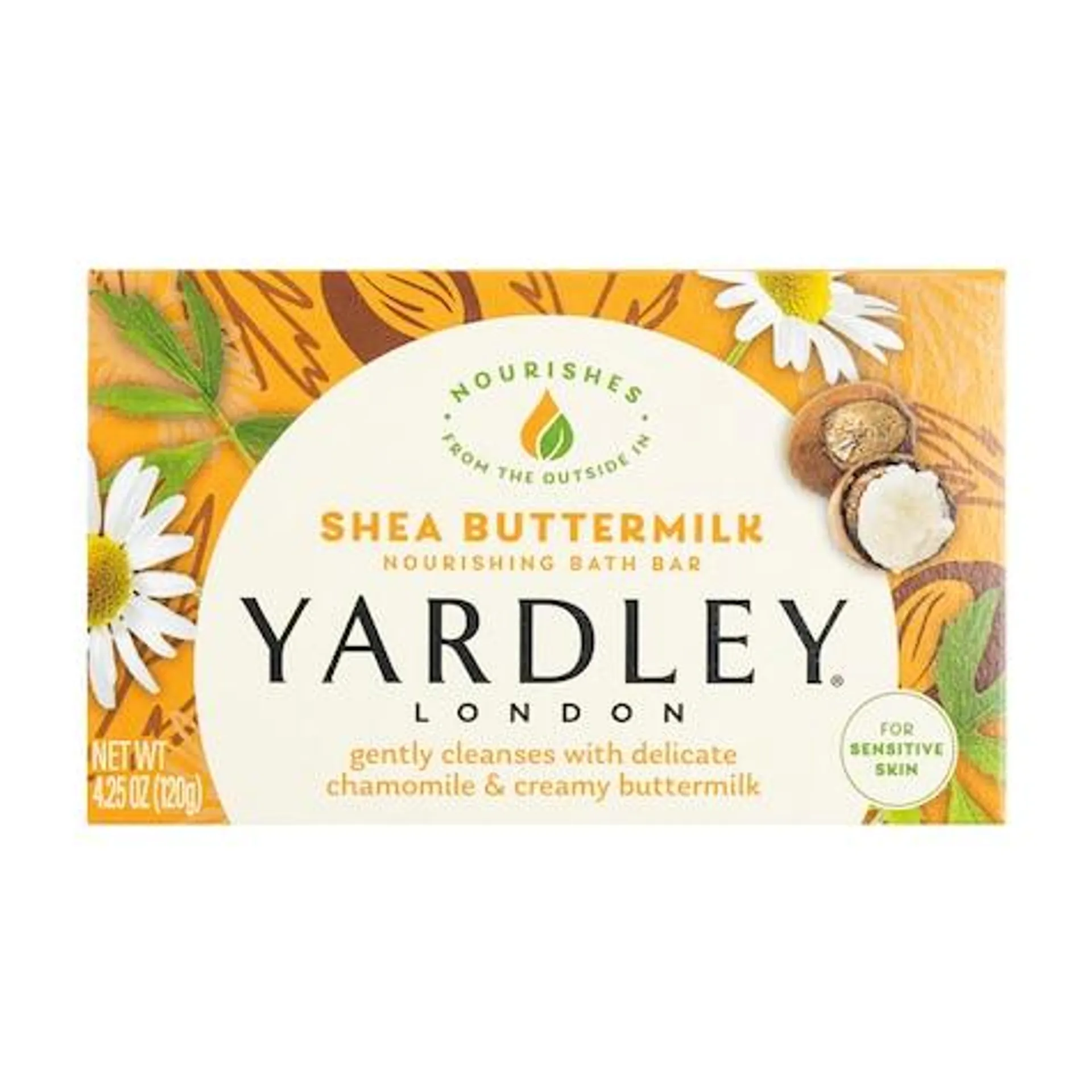 Yardley Shea Buttermilk Sensitive Skin Soap, 4.25 oz. Bars