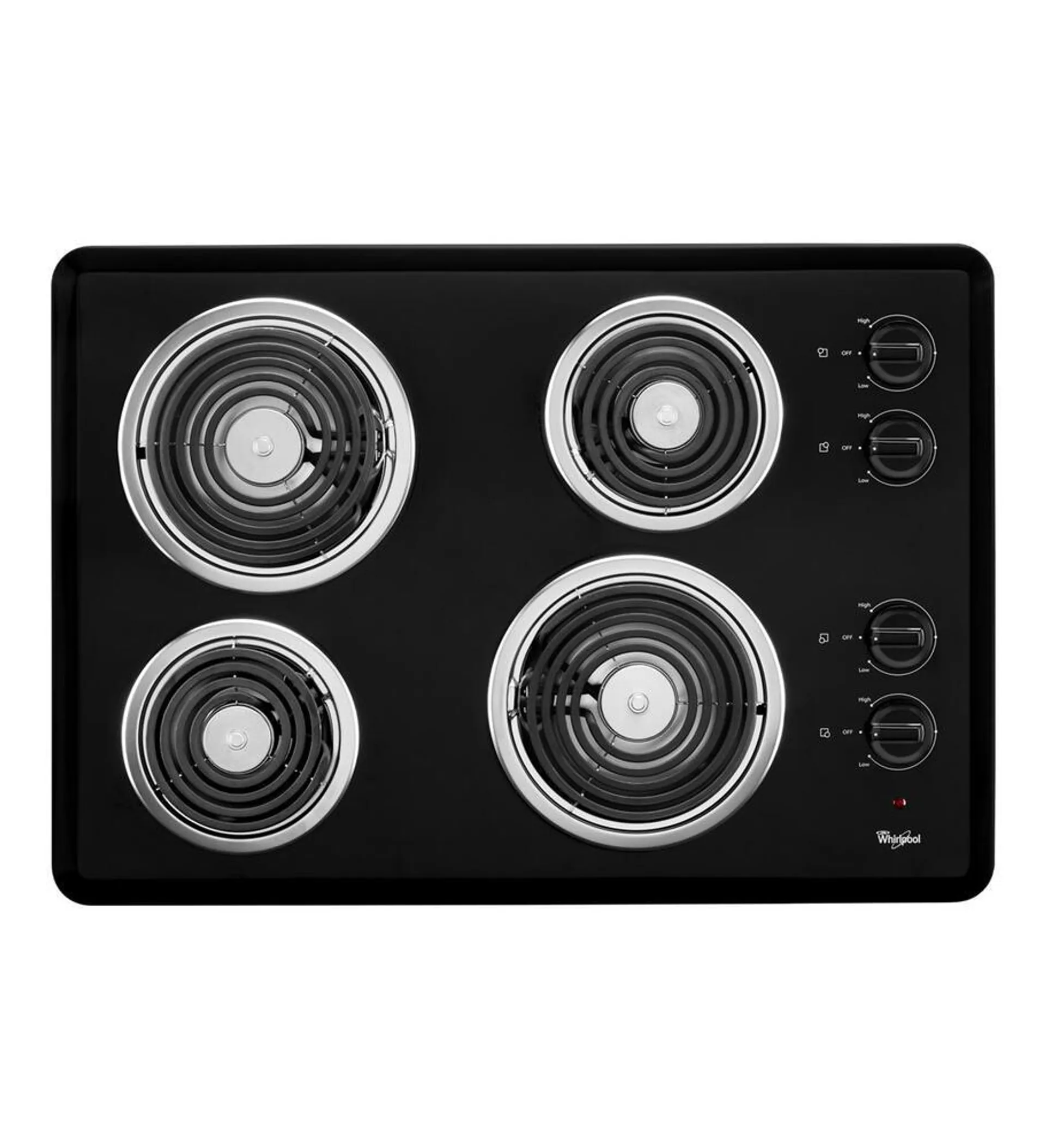 Whirlpool® 30" Black Electric Cooktop (Coil)