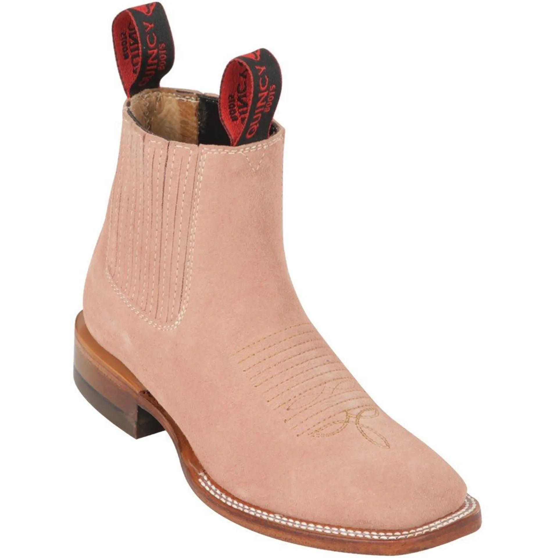 Botines Charros Piel Nobuck Punta Cuadrada para Mujer Quincy Q82BJ6325