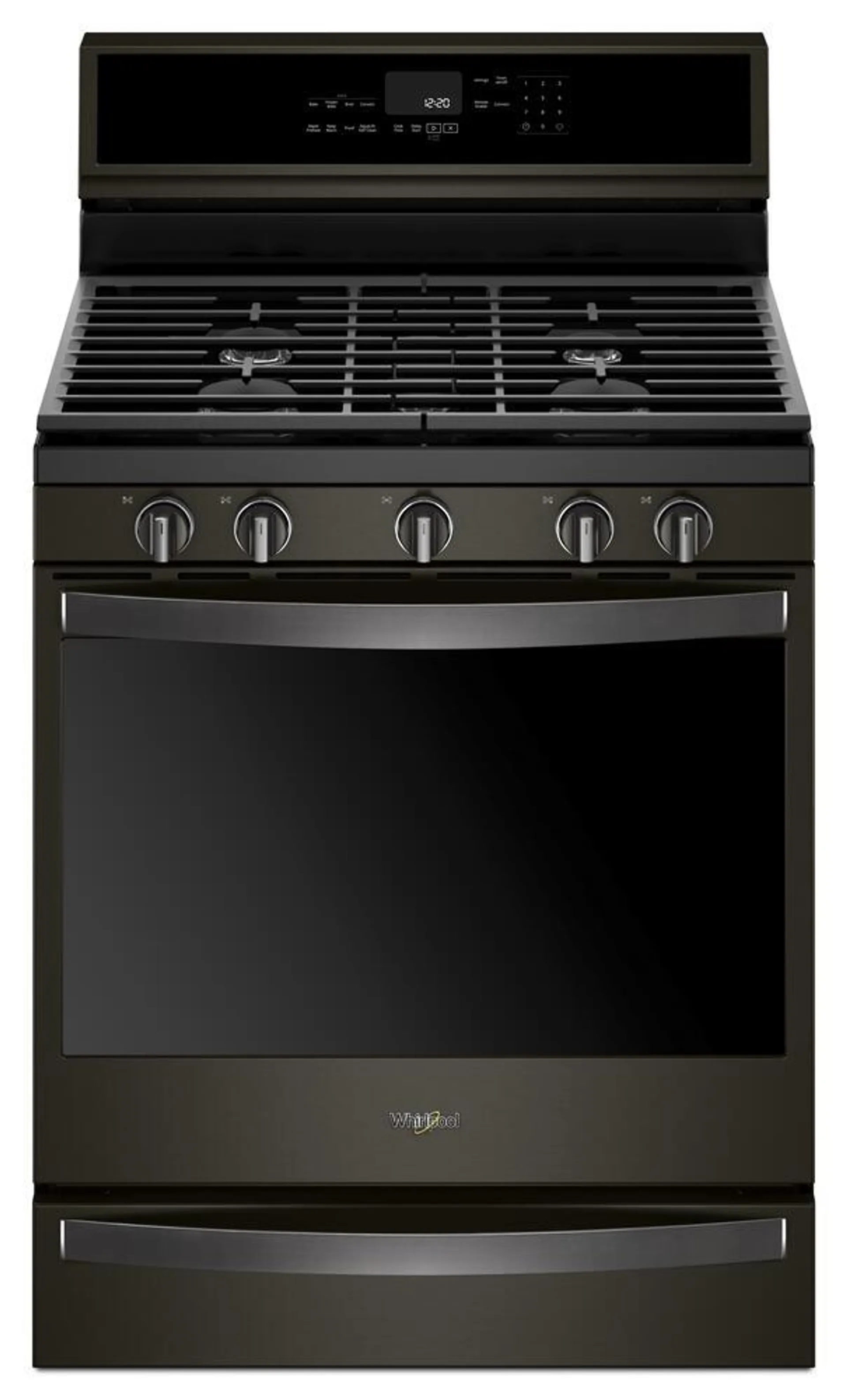 Whirlpool® 30" 5.8 cu.ft. Fingerprint Resistant Black Stainless Steel Gas Range with Convection