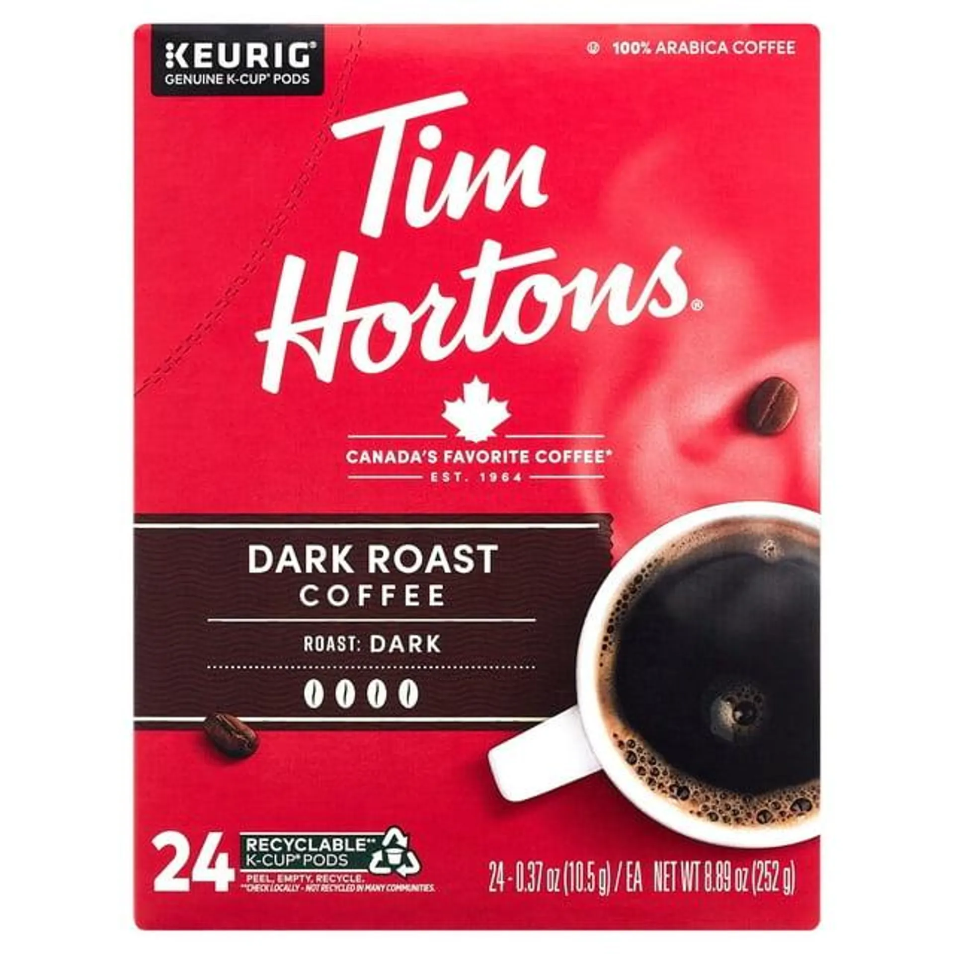 Tim Hortons Dark Roast Keurig Coffee Pods, 24 Ct