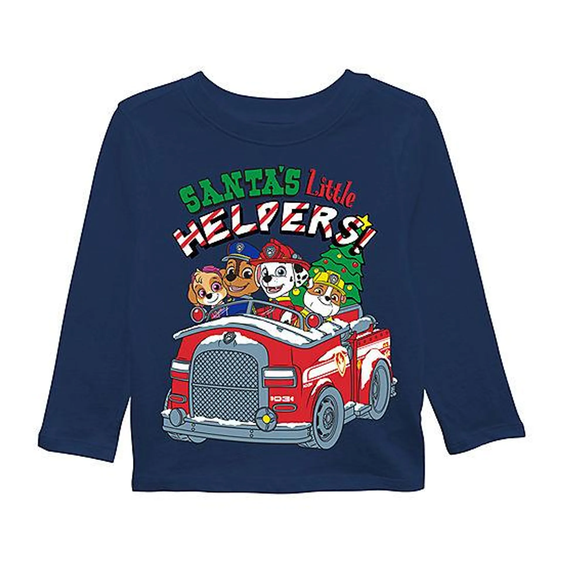 new! Toddler Boys Round Neck Long Sleeve Paw Patrol Graphic T-Shirt