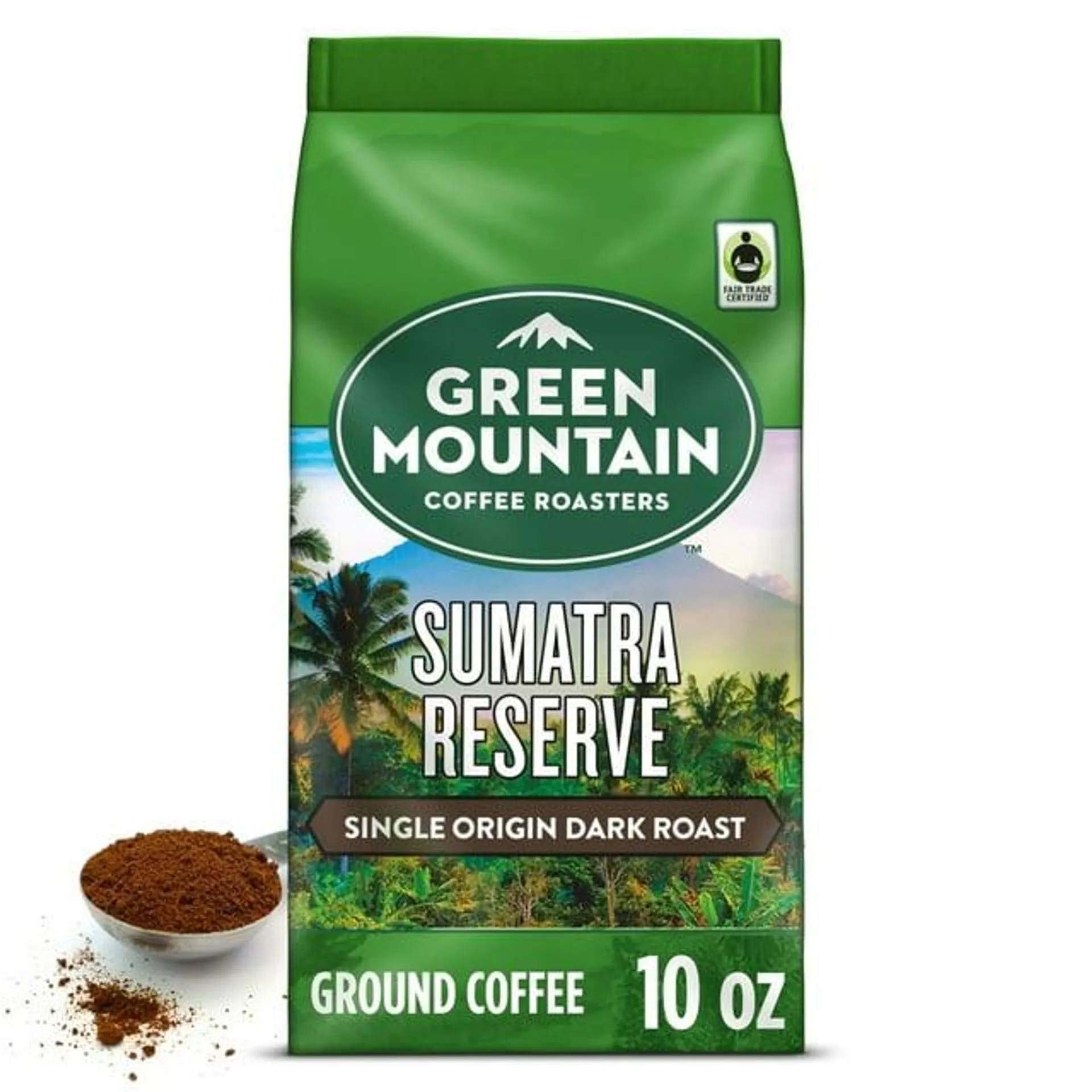 Green Mountain Coffee Roasters Sumatra Reserve, Fair Trade, Dark Roast, Ground Coffee, 10 oz