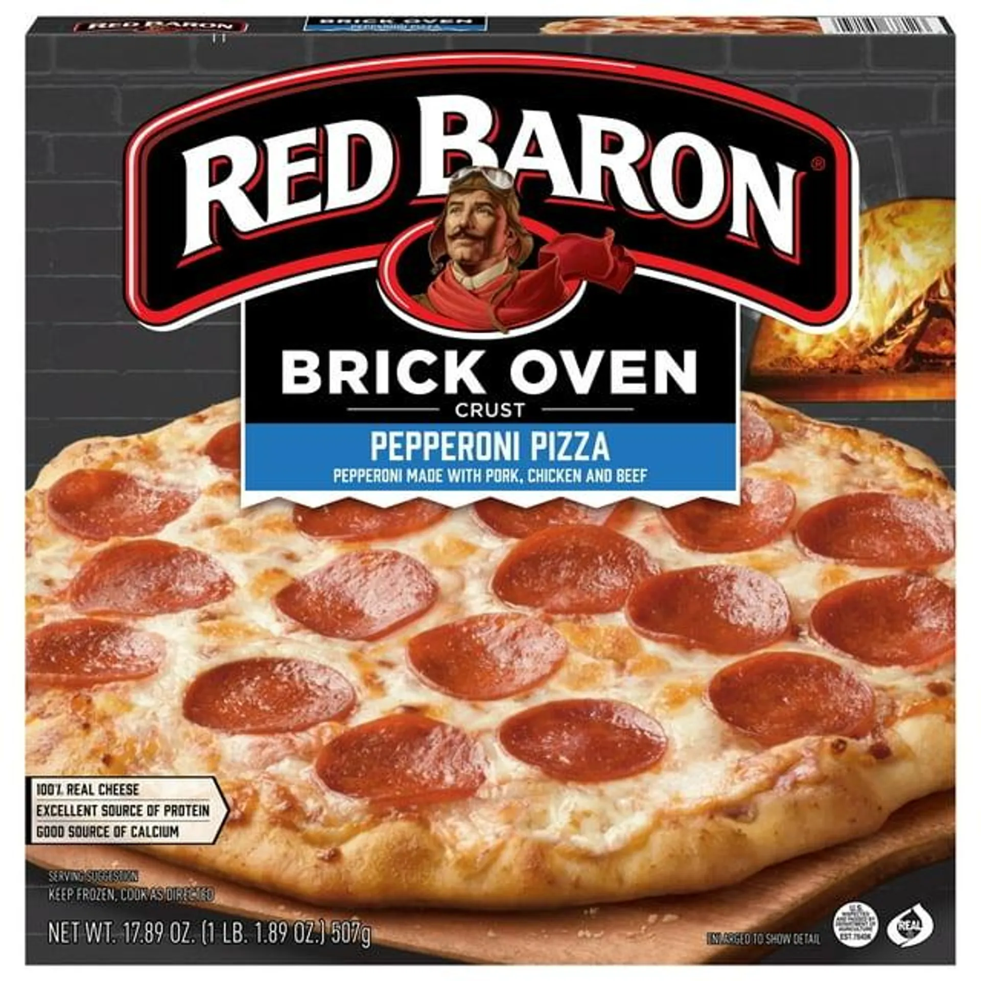 Red Baron Pepperoni Brick Oven Frozen Pizza, 17.89 oz