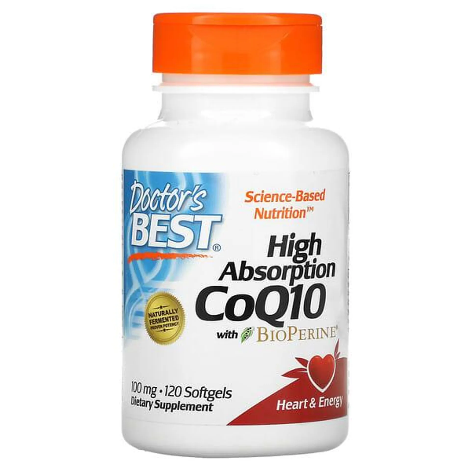 Doctor's Best, High Absorption CoQ10 with BioPerine, 100 mg, 120 Softgels