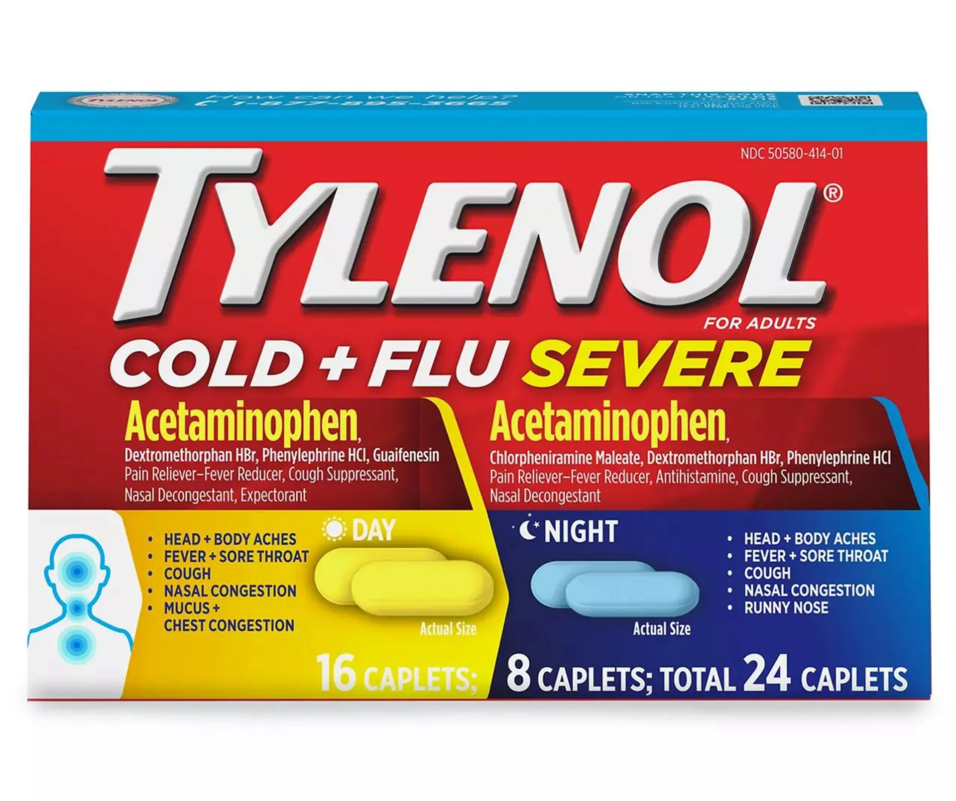 TYLNL COLD FLU D/N 24CT