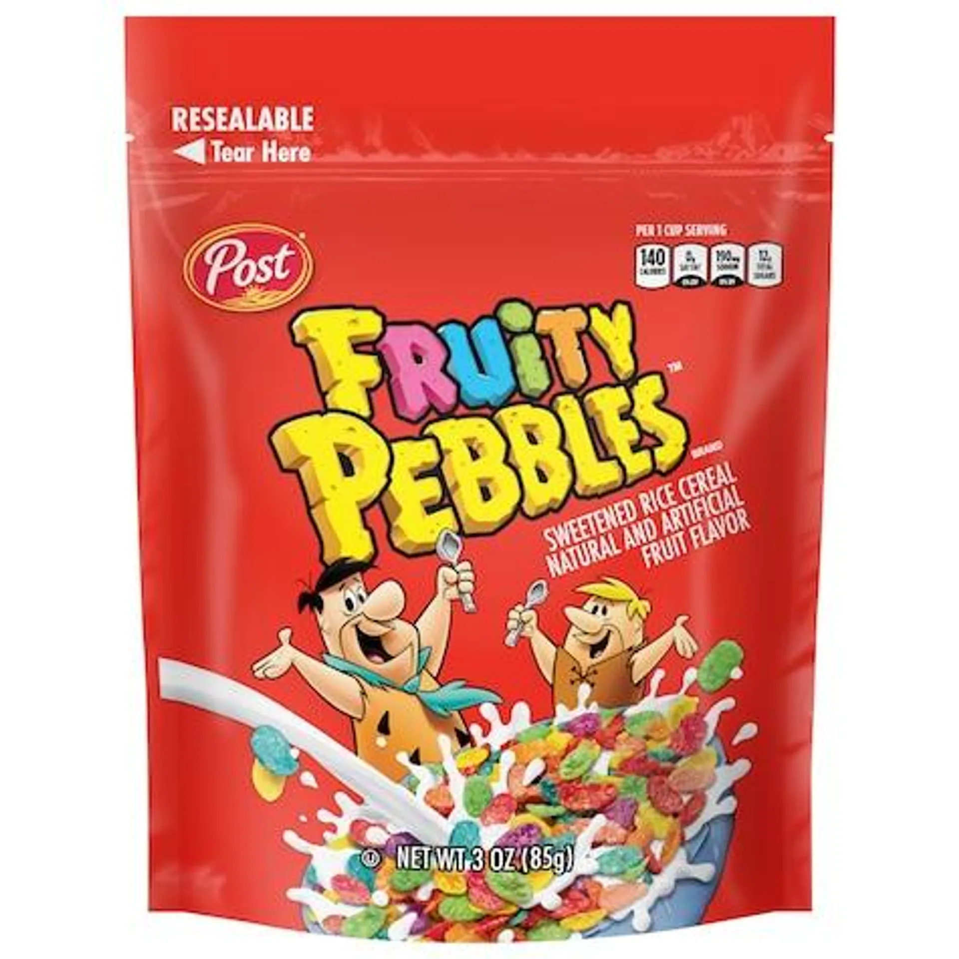 Post Fruity Pebbles Cereal, 3 oz.