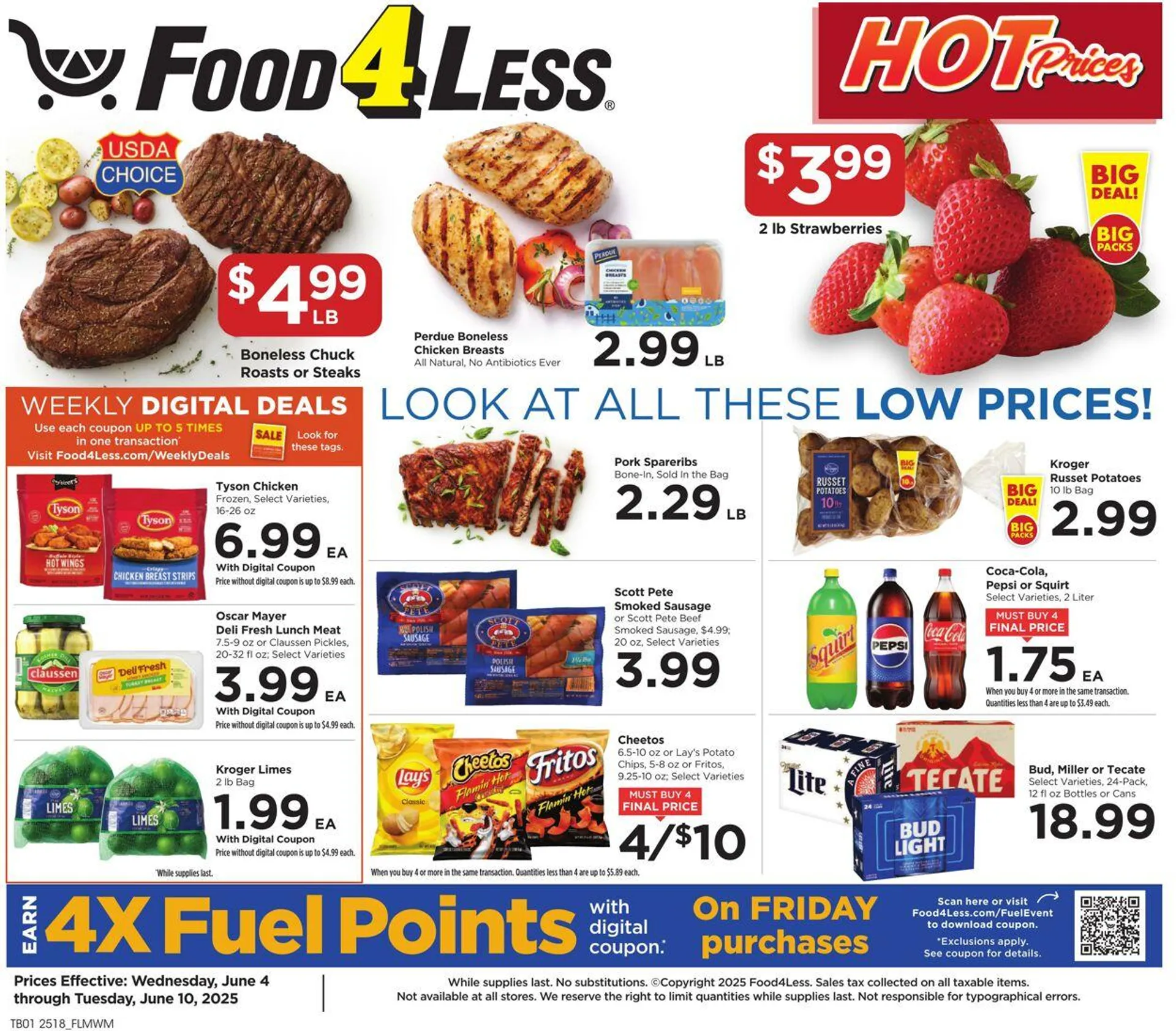 Weekly ad Food 4 Less from June 4 to June 10 2025 - Page 1