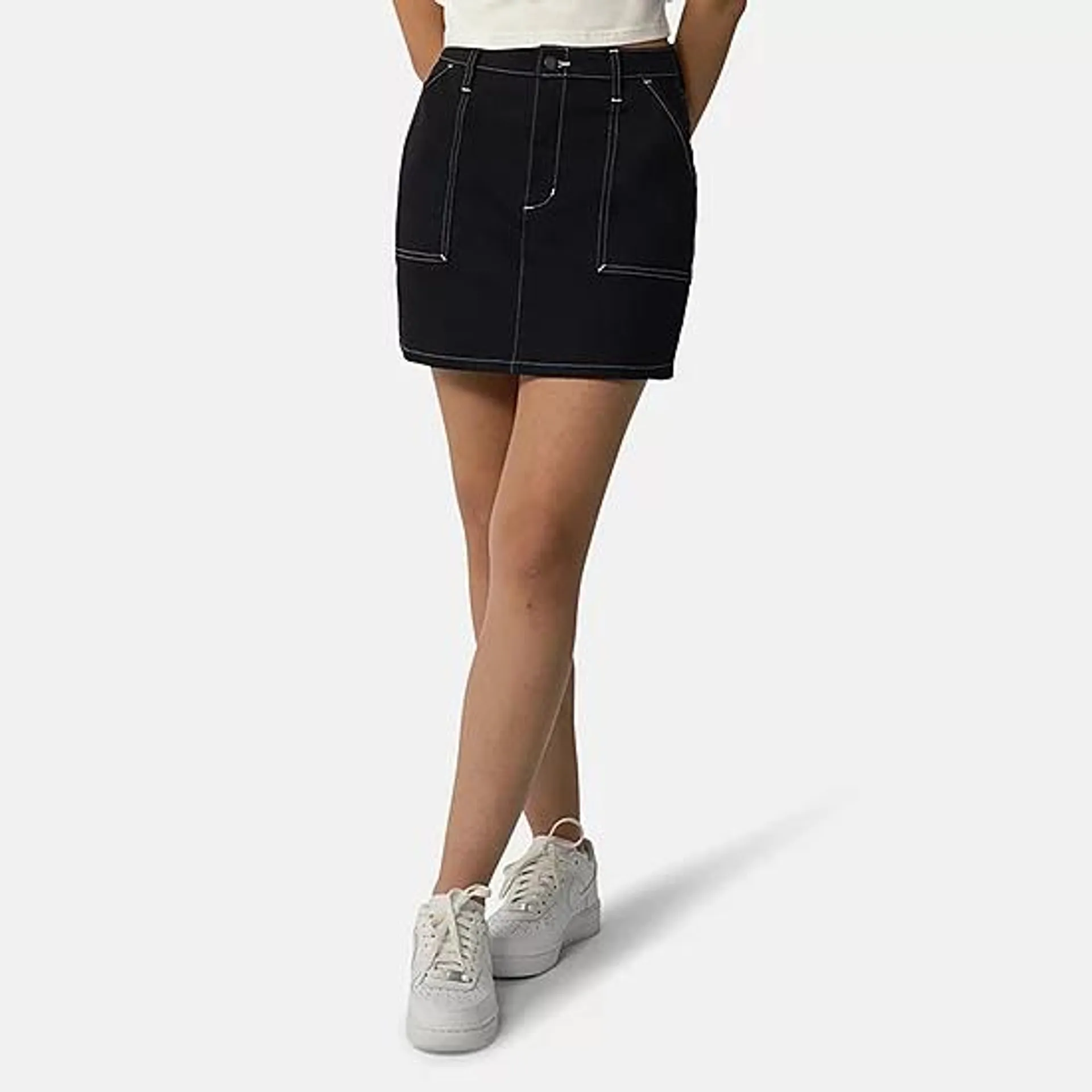 Dickies Womens High Rise Denim Skirt-Juniors