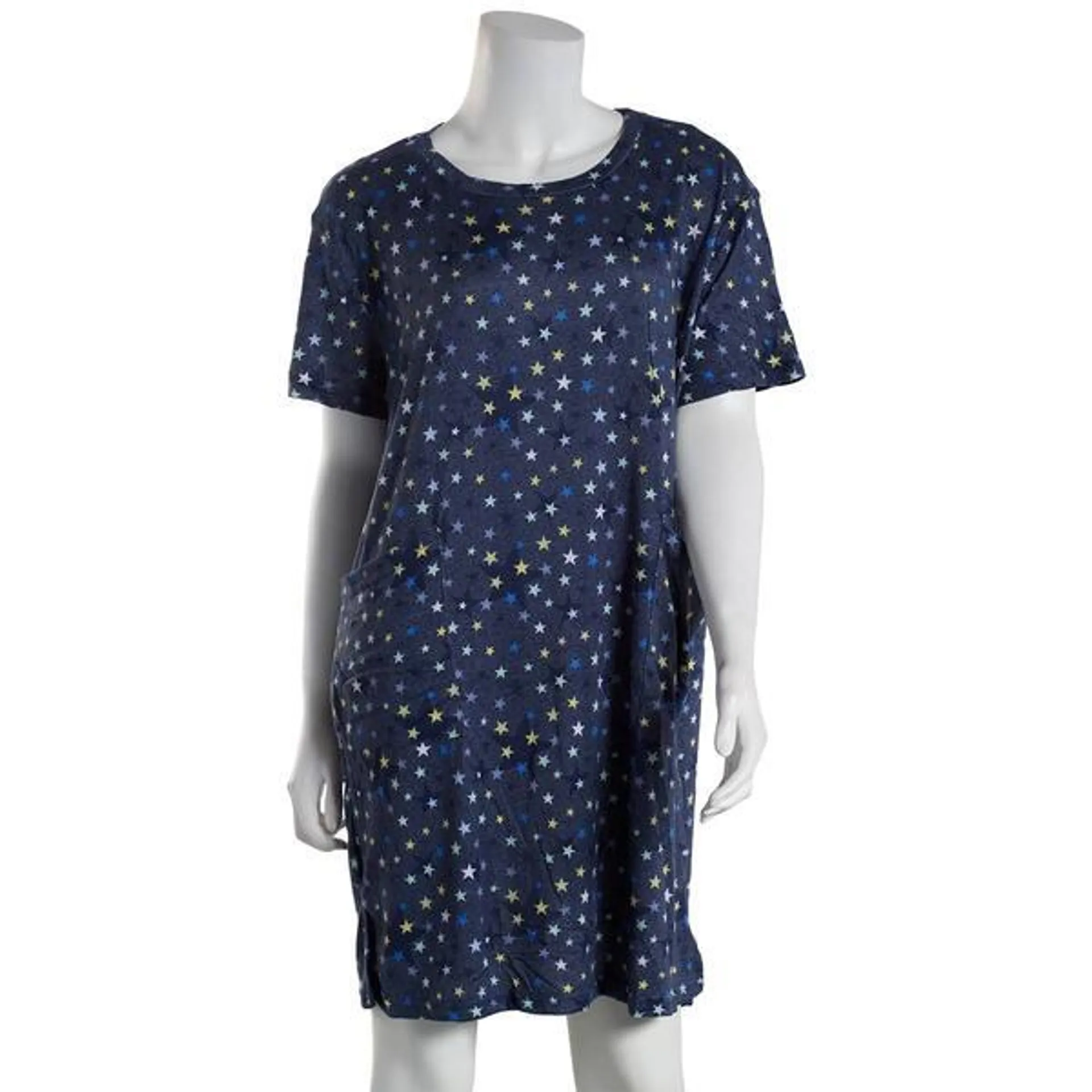 Womens Emily & Jane Short Sleeve Stars Round Neck Nightshirt