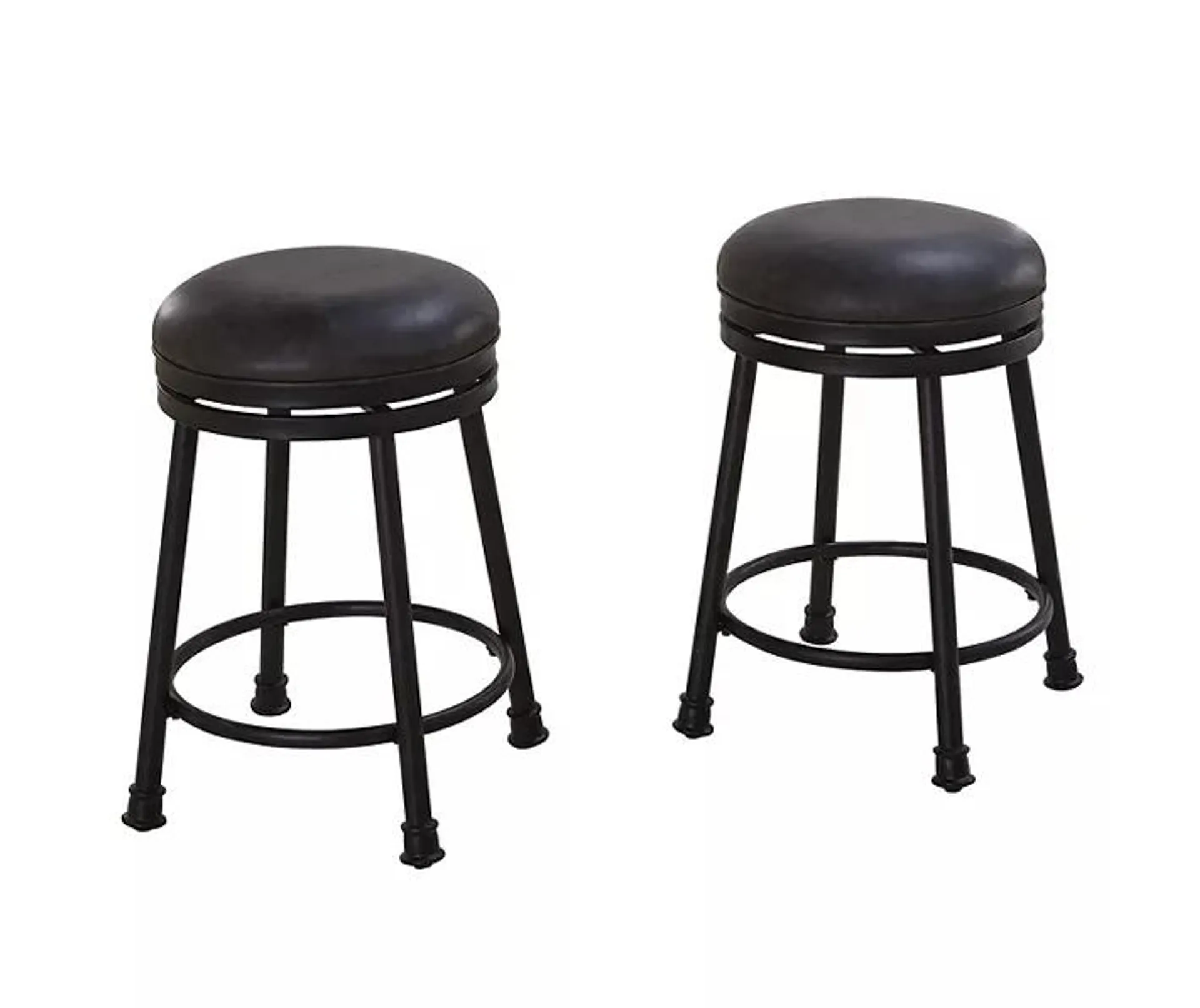 24" Claire Faux Leather Swivel Counter Stools, 2-Pack