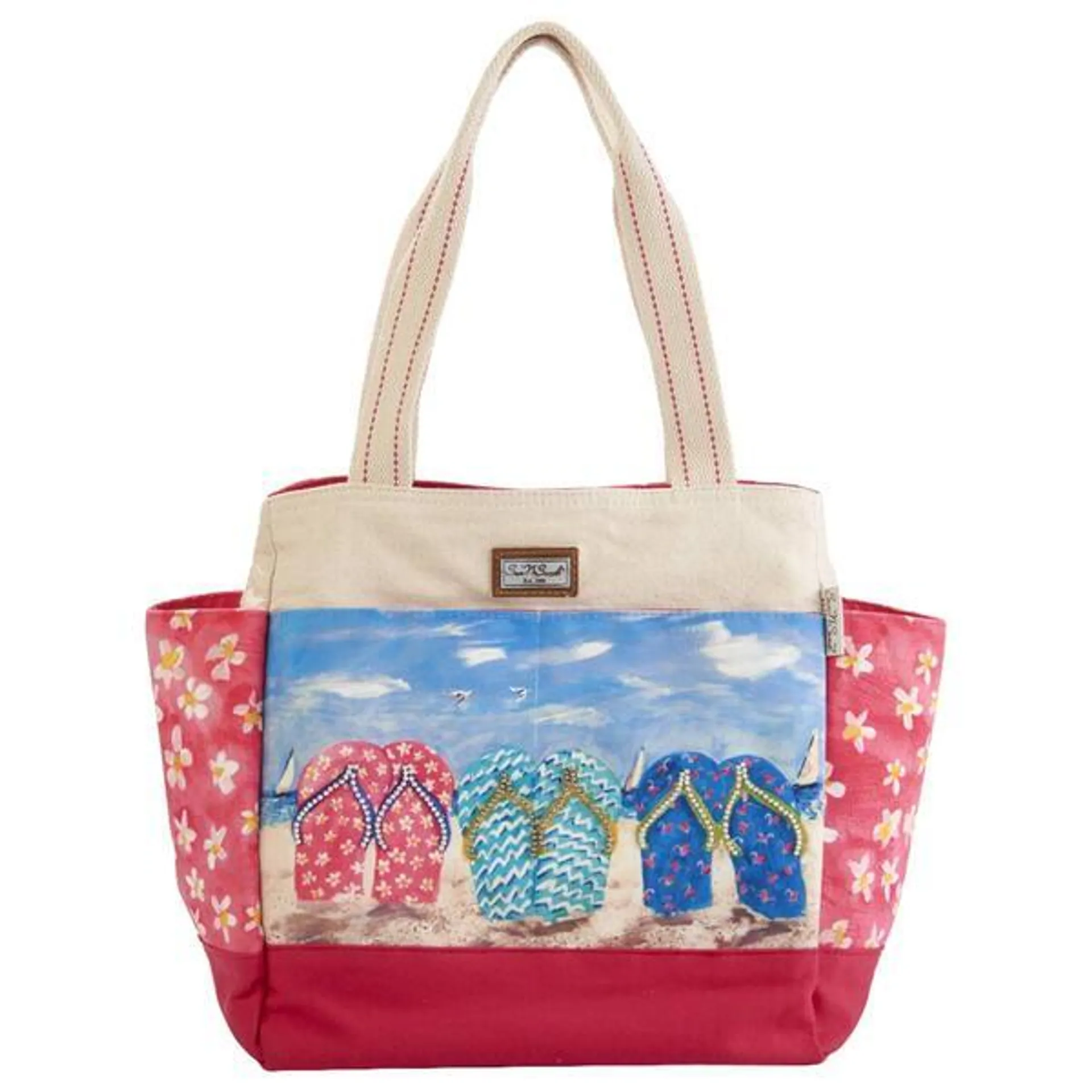 Sun ’N’ Sand Flip Flops In The Sand Floral Tote