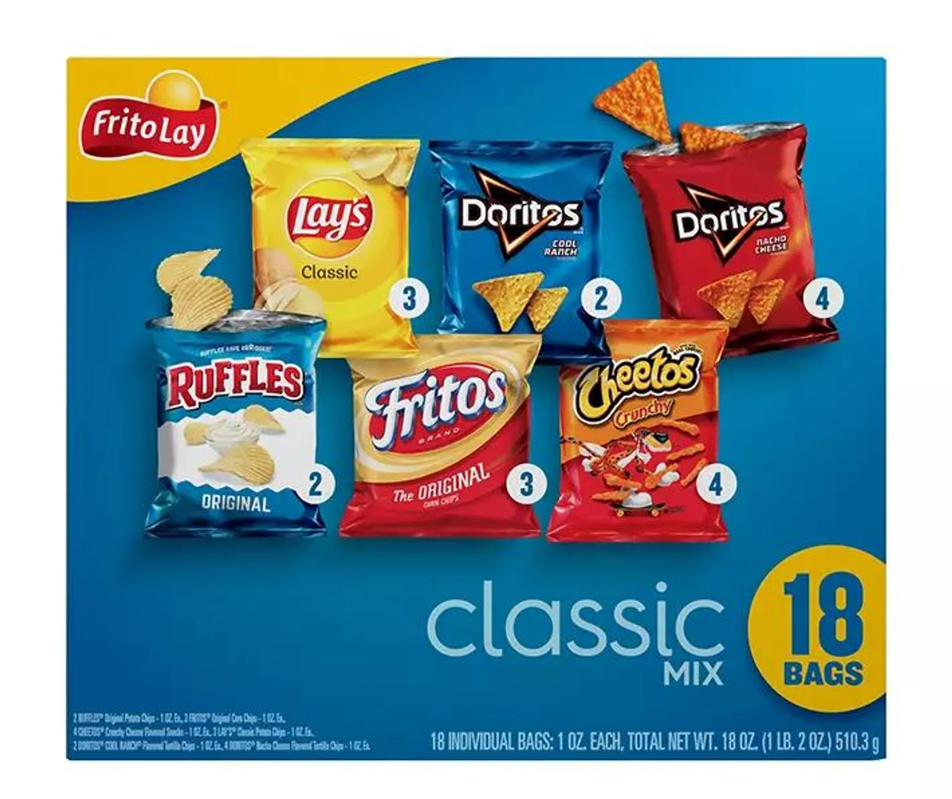 Frito Lay Snacks Classic Mix Variety 1 Oz 18 Count