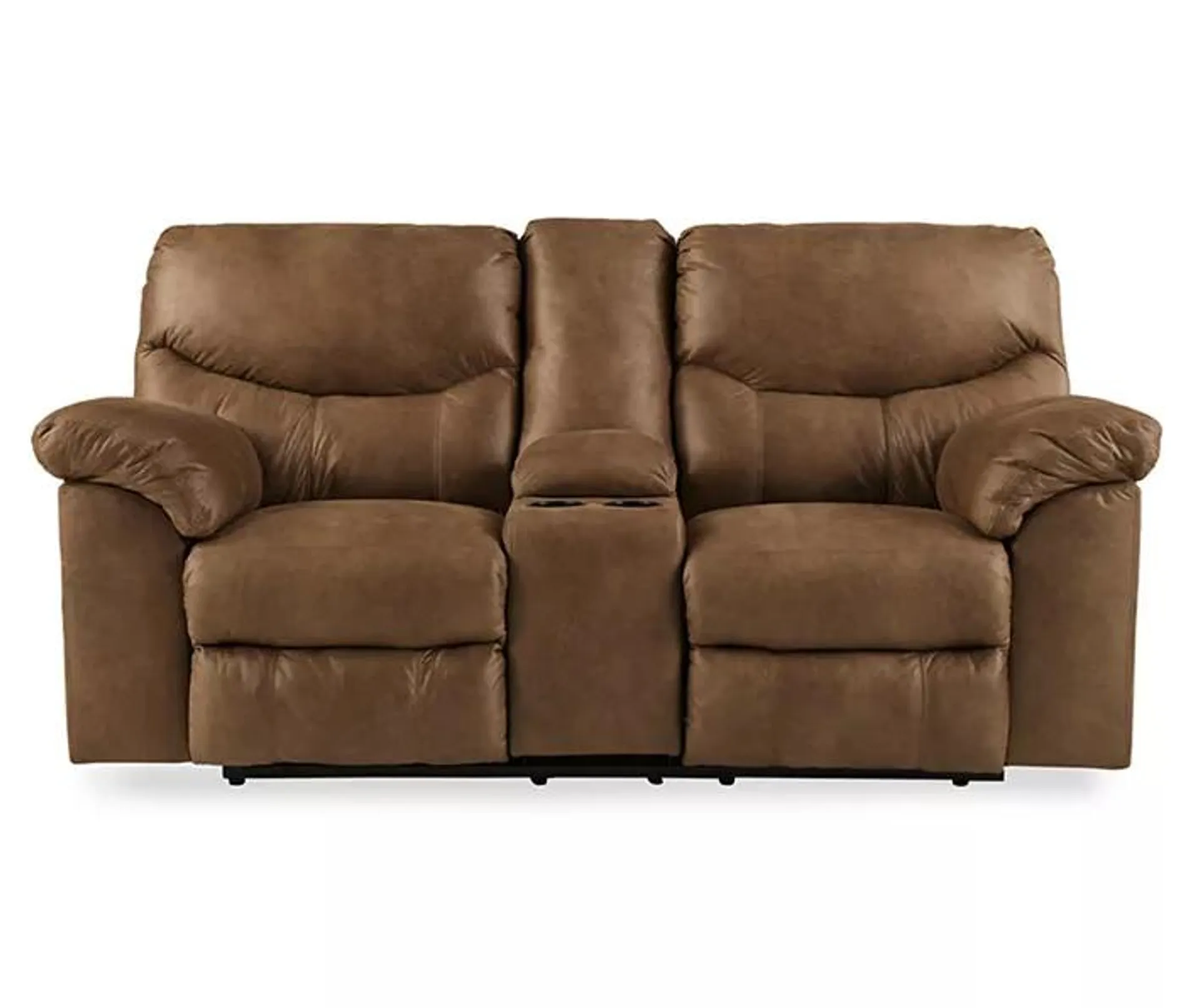 Boxberg Bark Faux Leather Reclining Console Loveseat