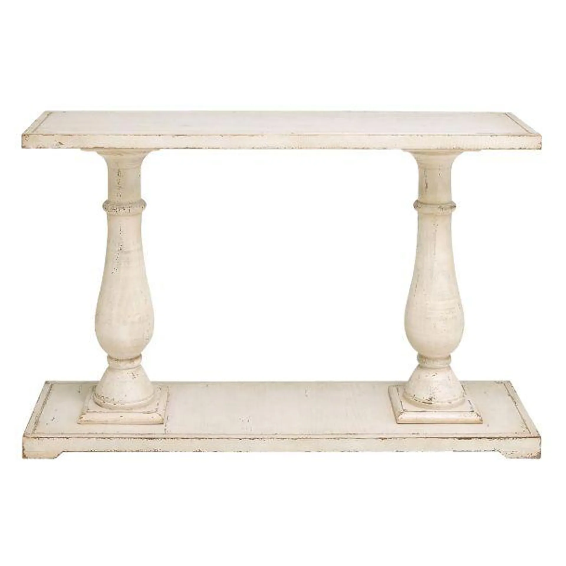 White Farmhouse Wood Console Table, 32 x 48